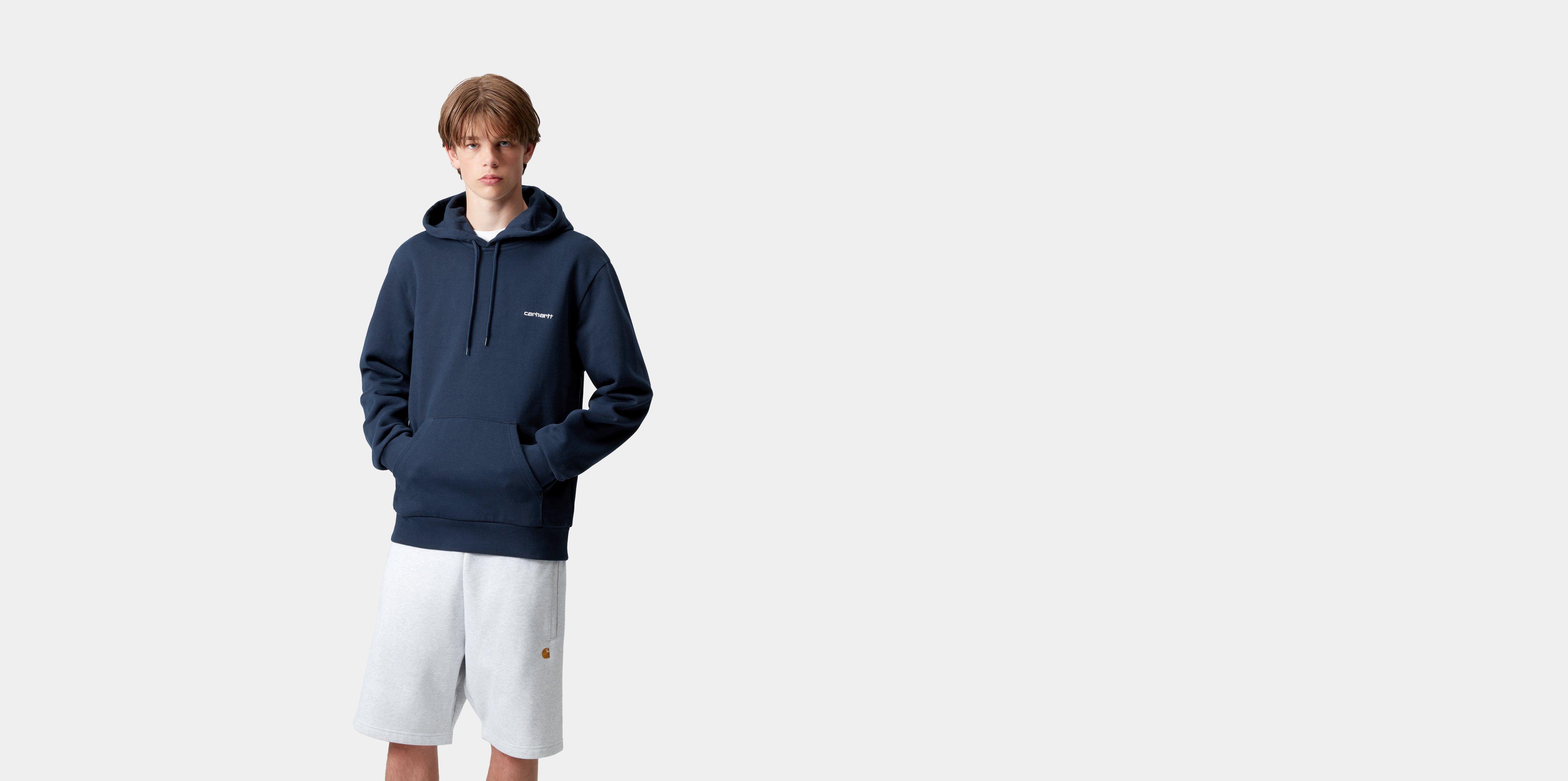 Hooded Script Embroidery Sweatshirt