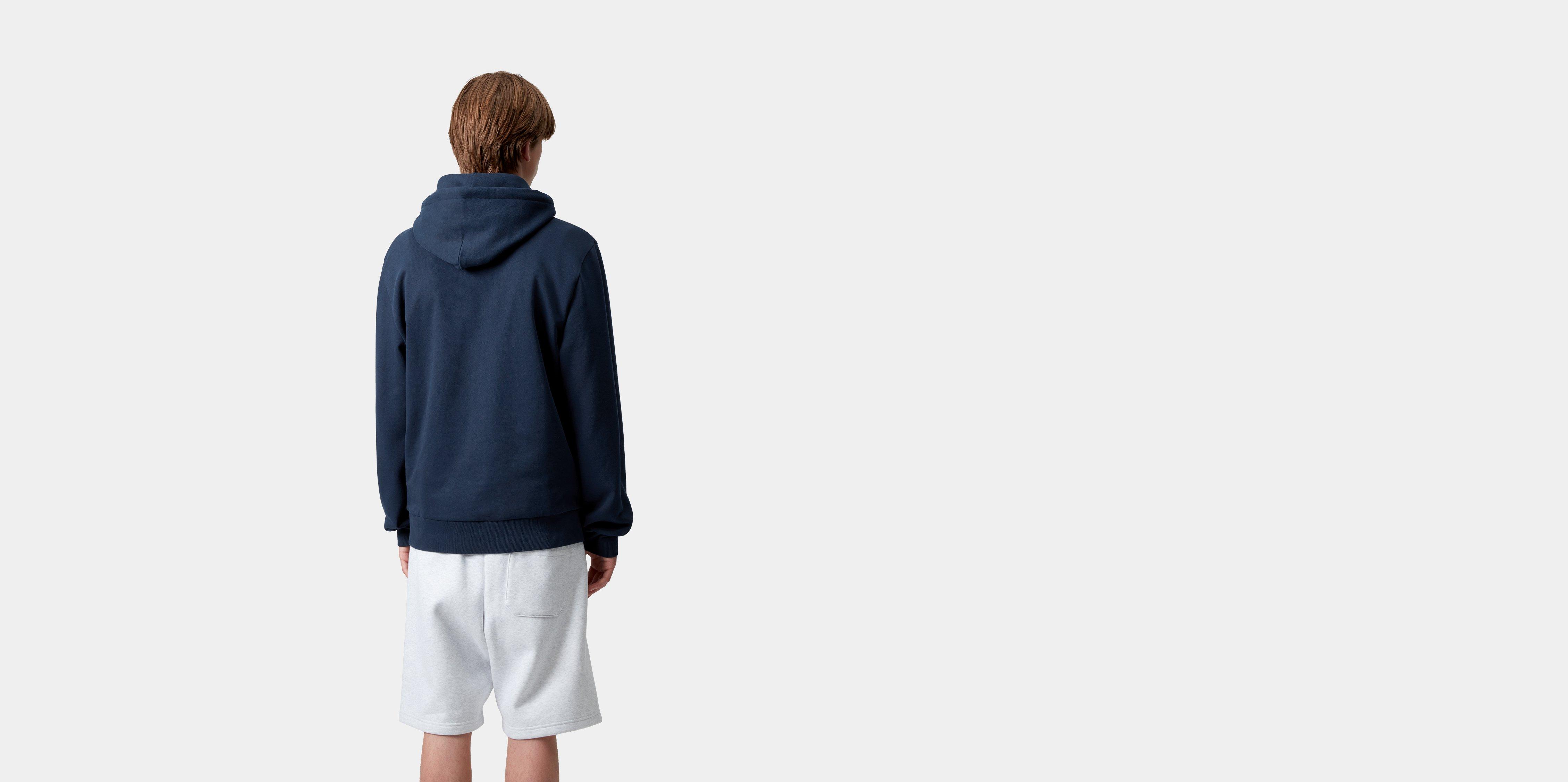 Carhartt WIP Hooded Script Embroidery Sweatshirt in Blau