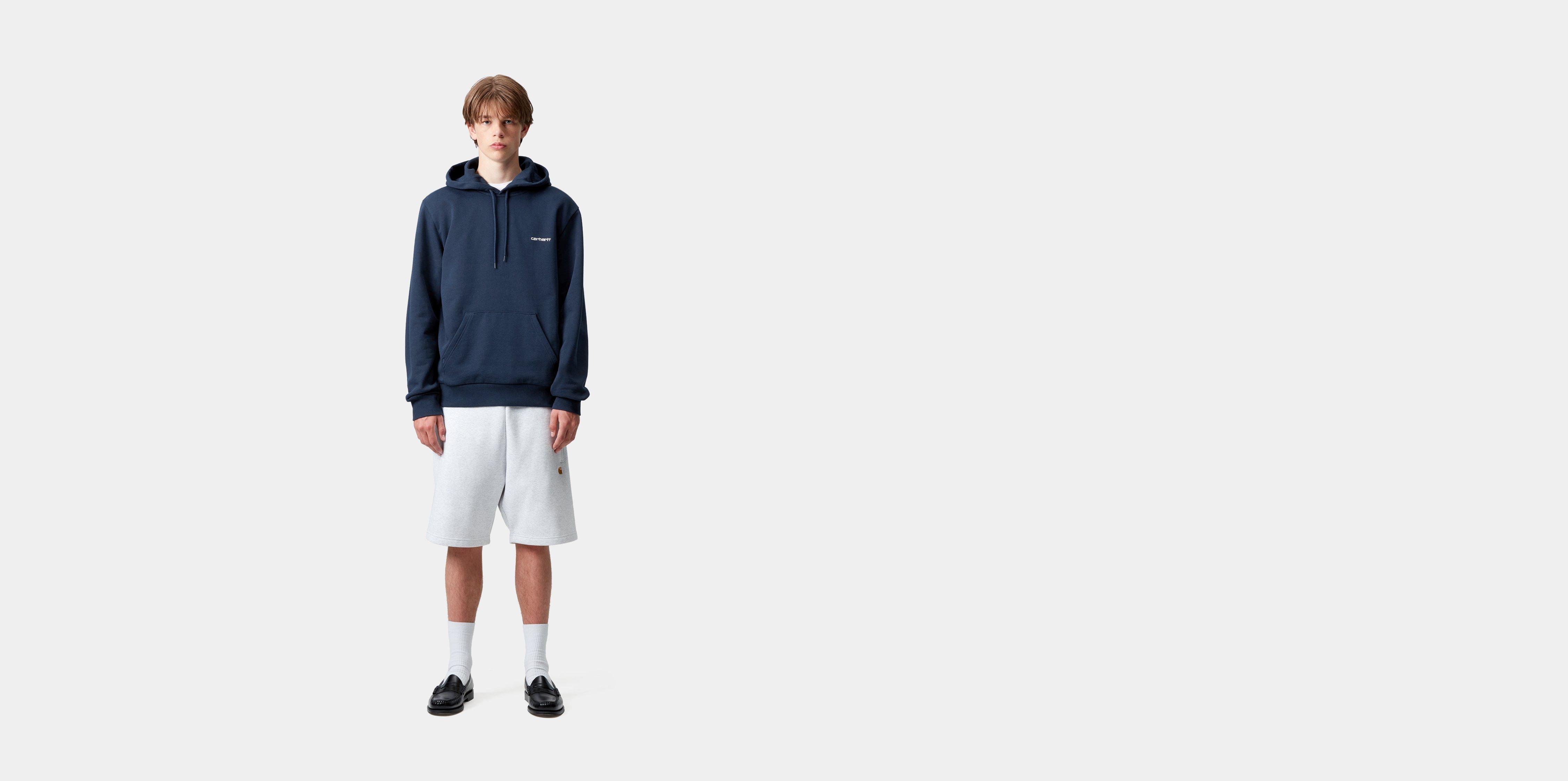 Carhartt WIP Hooded Script Embroidery Sweatshirt in Blau