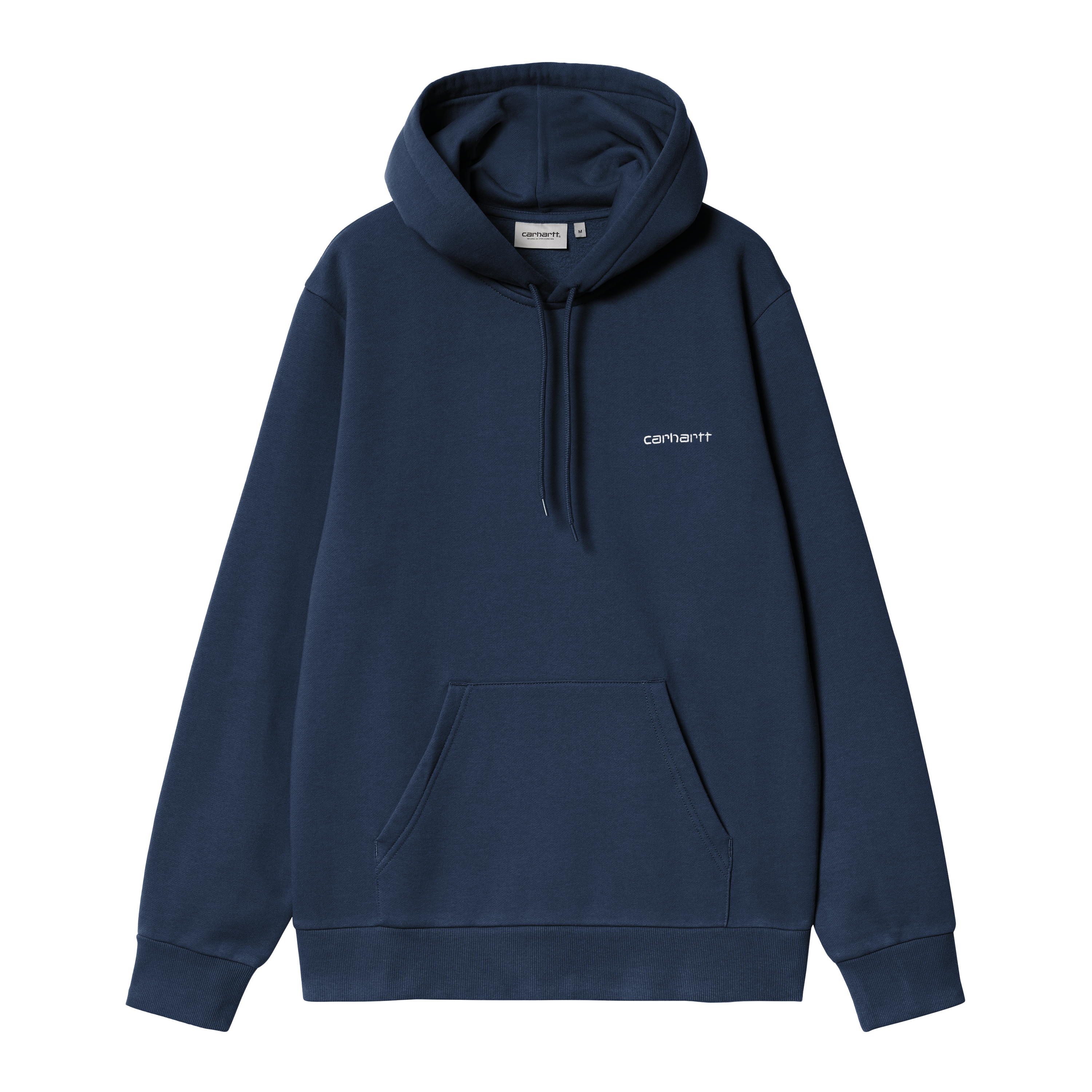 Carhartt WIP Hooded Script Embroidery Sweatshirt in Blue