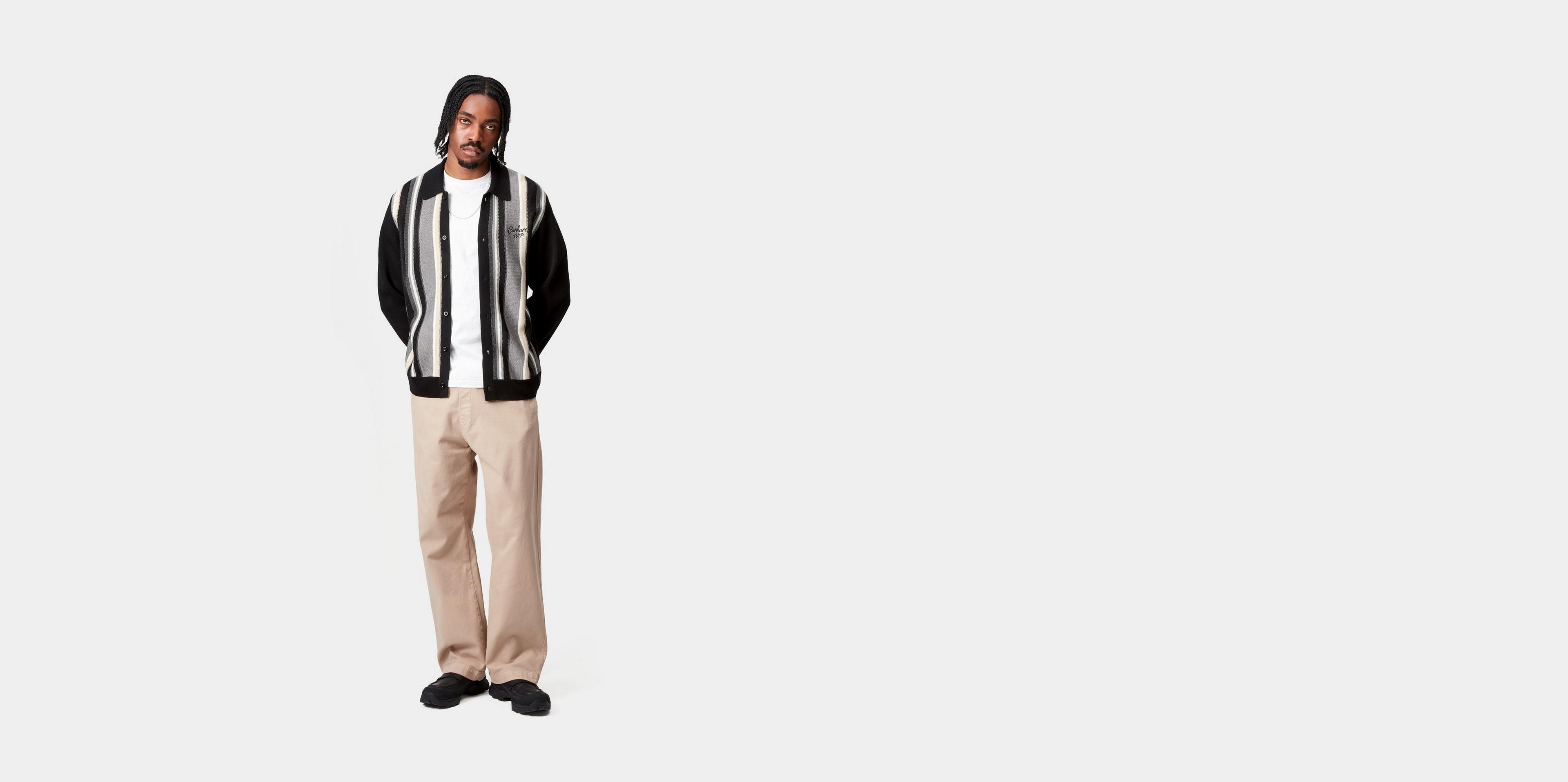 Carhartt WIP Bainter Cardigan, Bainter Stripe, Graphite | Official
