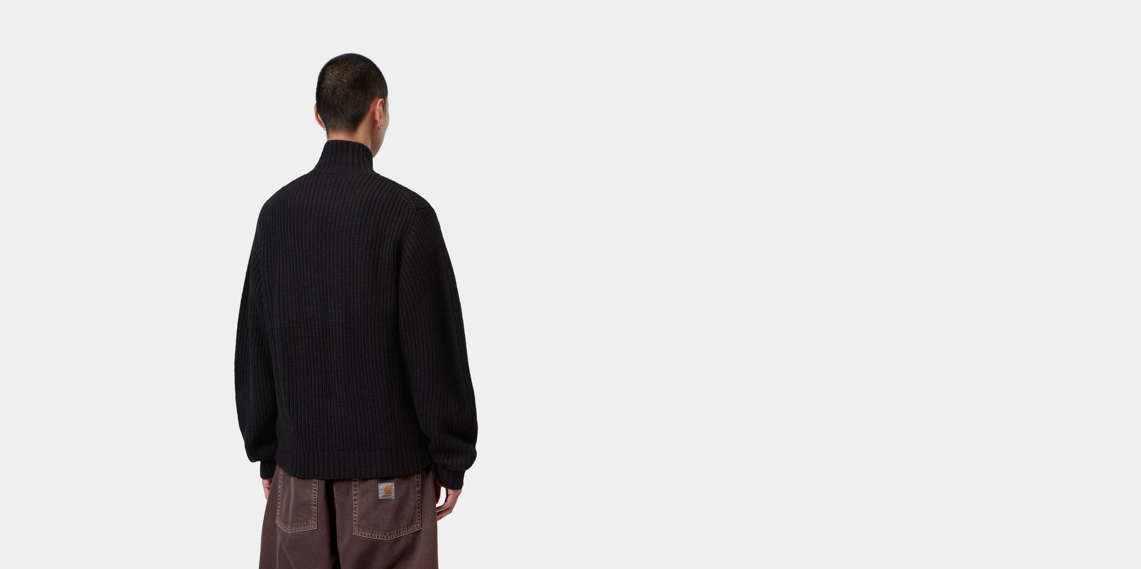 Carhartt WIP Detroit Half Zip Sweater, Black | Official Online Store