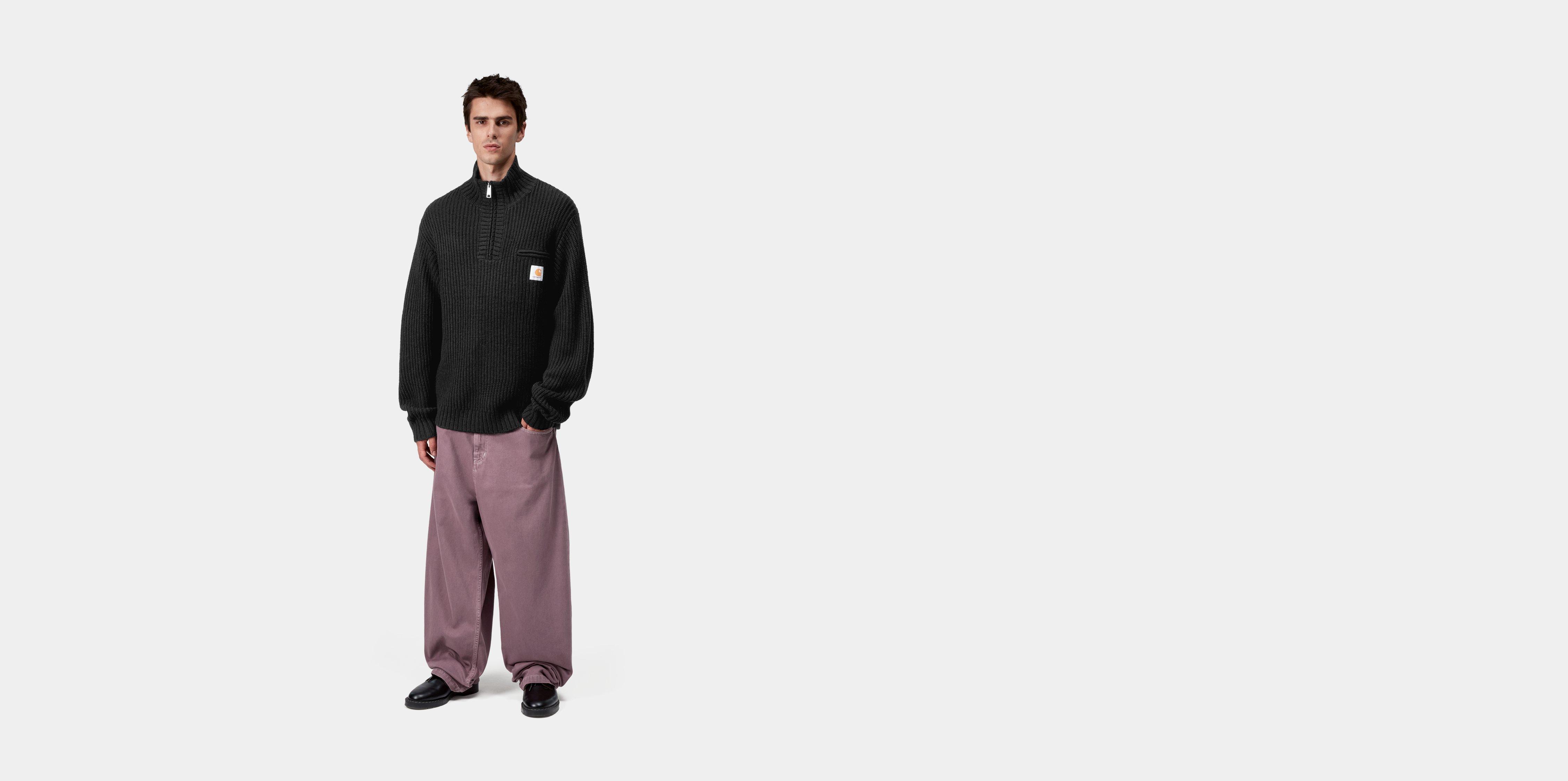 Carhartt WIP Detroit Half Zip Sweater, Black | Official Online Store