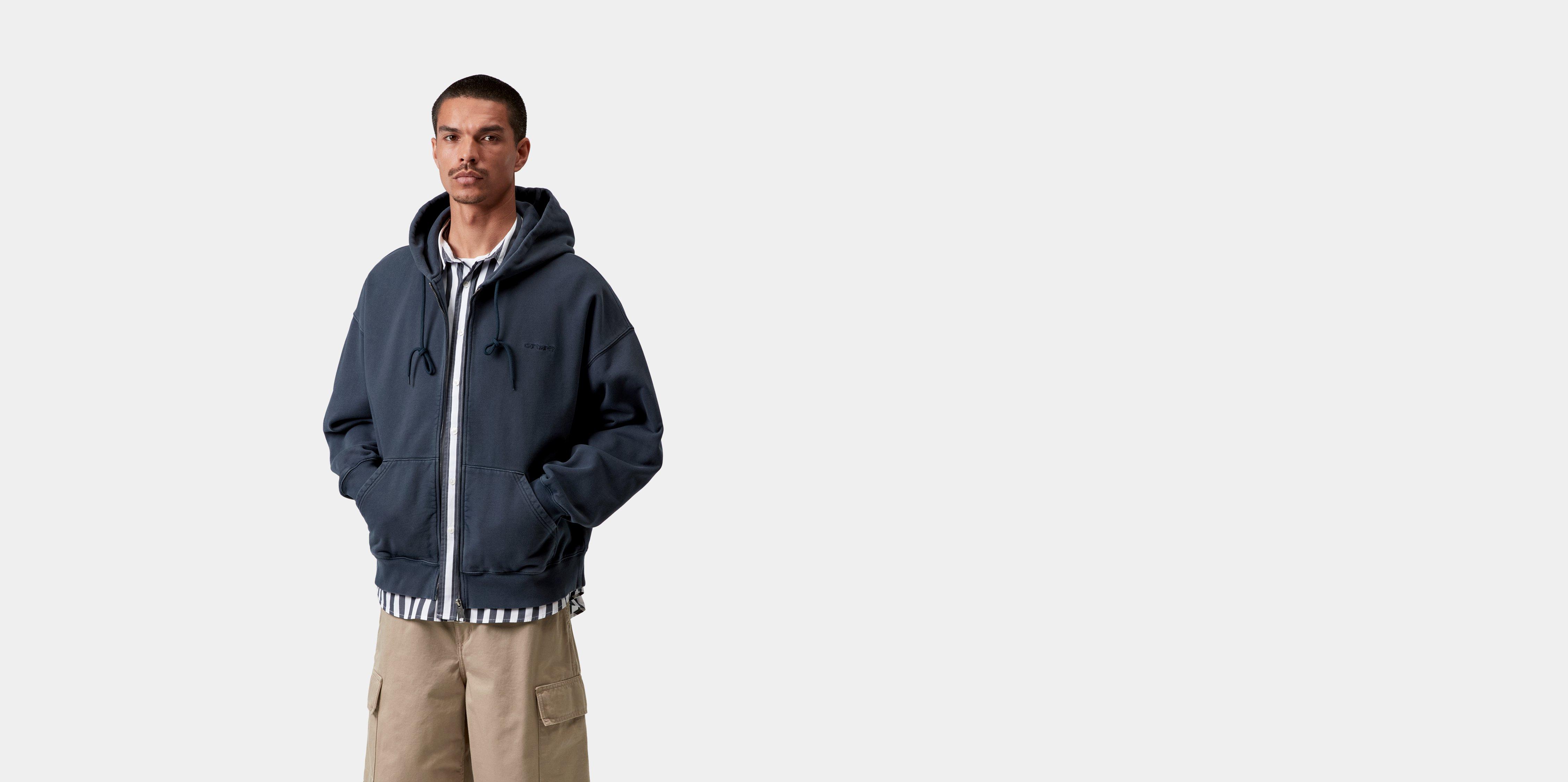 Carhartt WIP Hooded Benton Sweat Jacket Carbon garment dyed | blue | M | Men