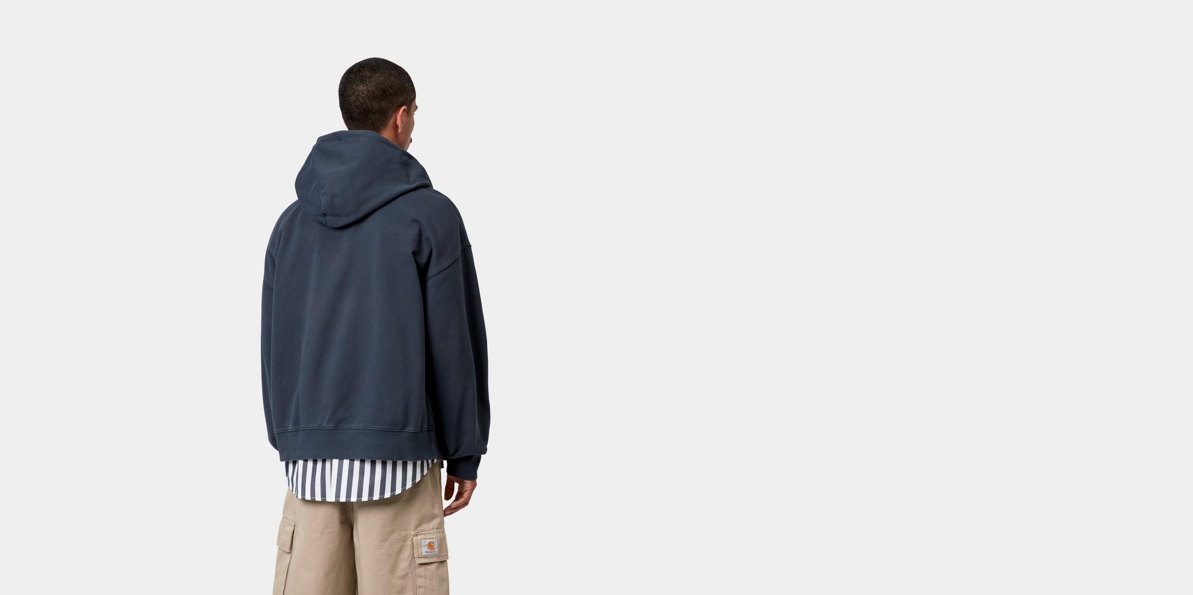 Carhartt WIP Hooded Benton Sweat Jacket, Carbon | Official Online 