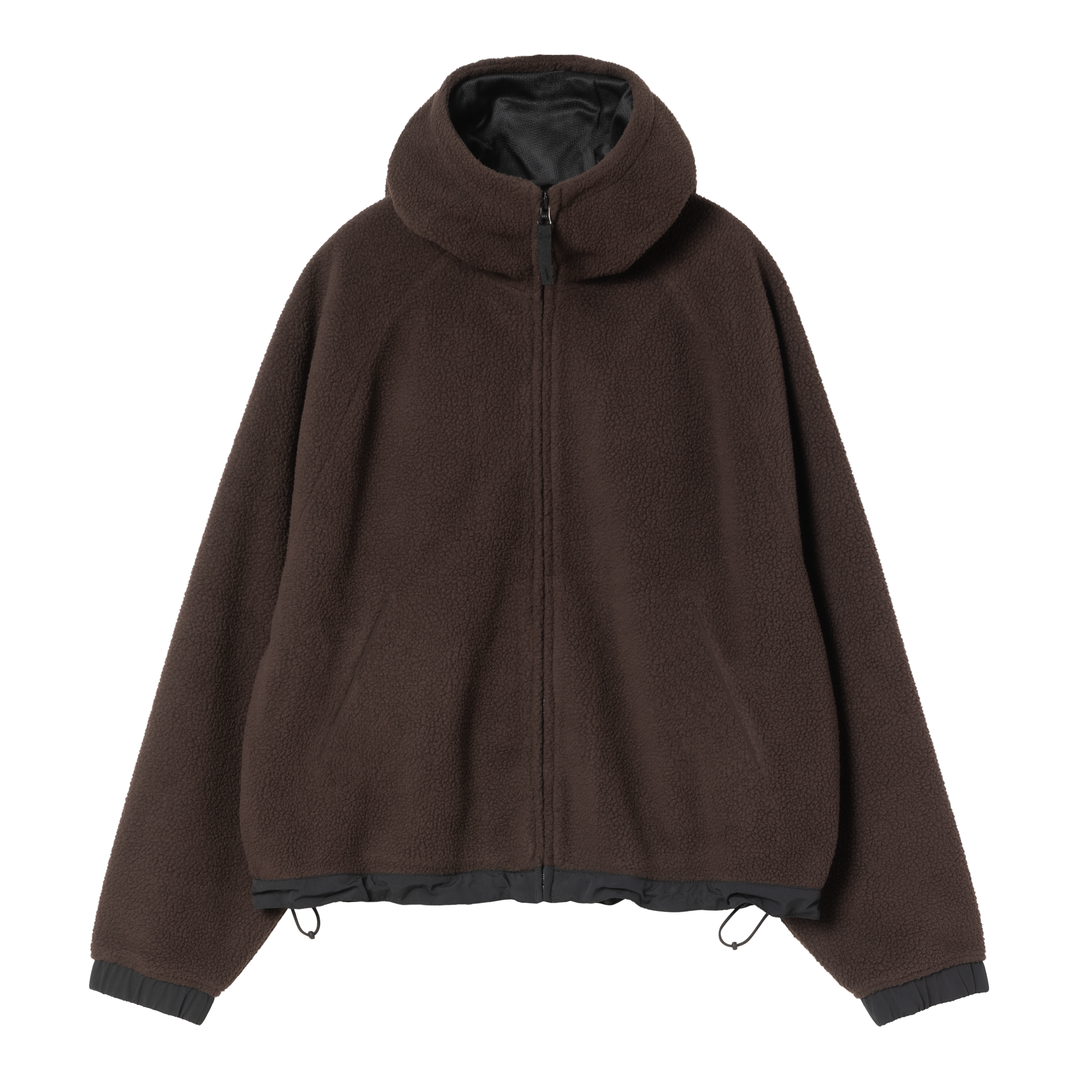 Polyester Yarn Arket Hooded Fleece Jacket Hooded Pile Jacket Light Brown  ARKET