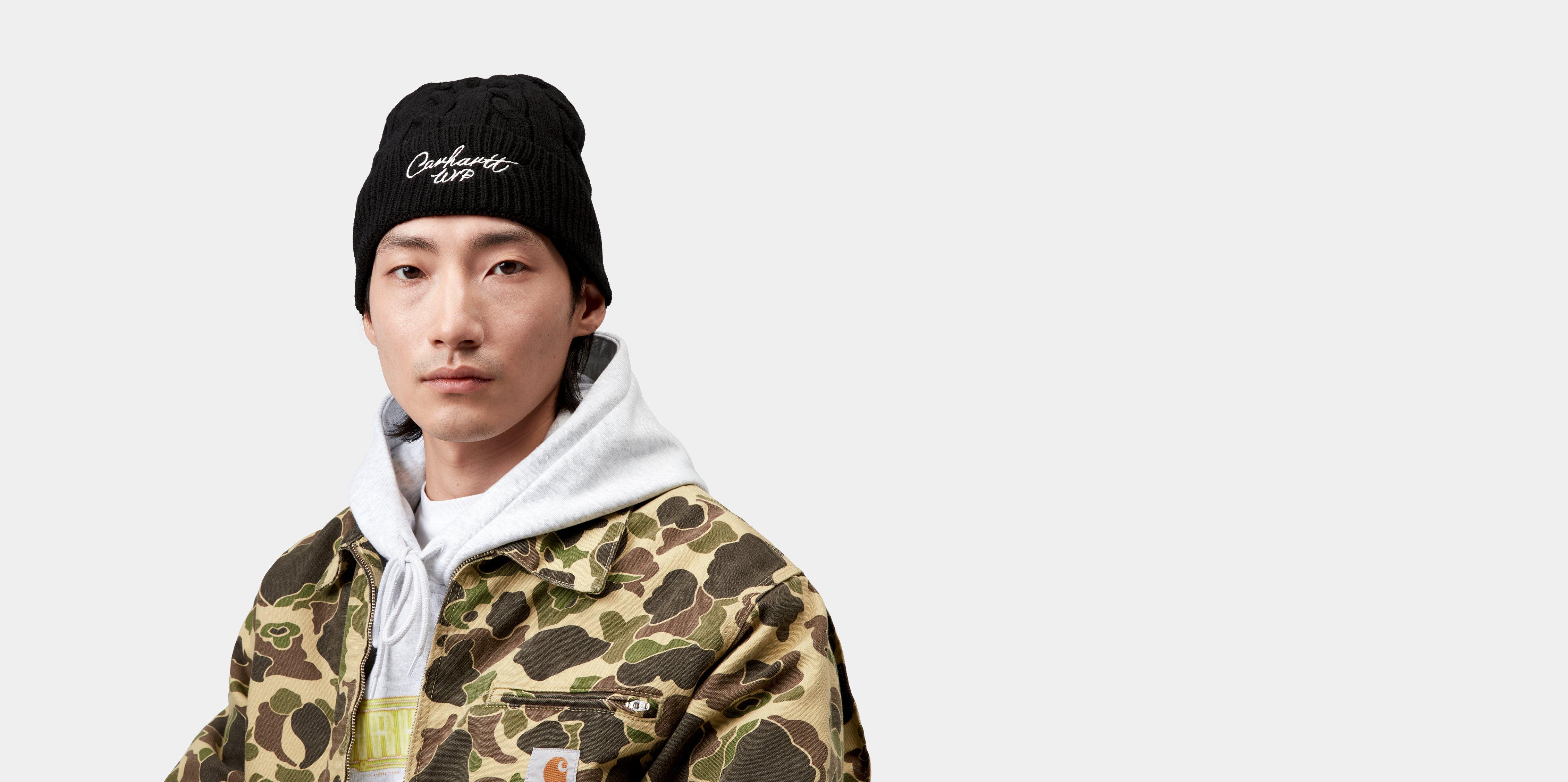 Carhartt WIP Signature Cable Beanie Black / Salt