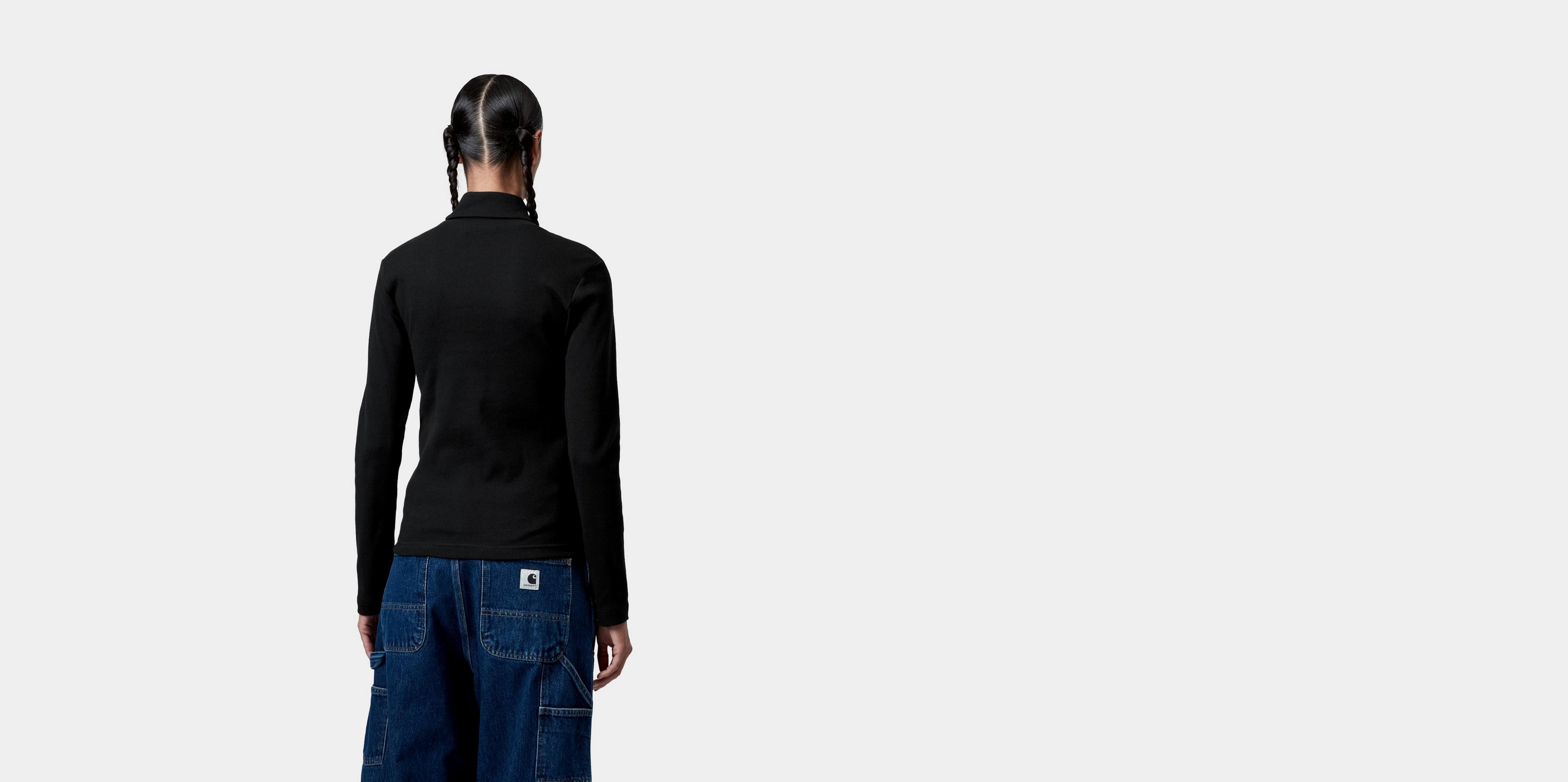 Carhartt WIP Women's L/S Philipa Mockneck T-Shirt, Black