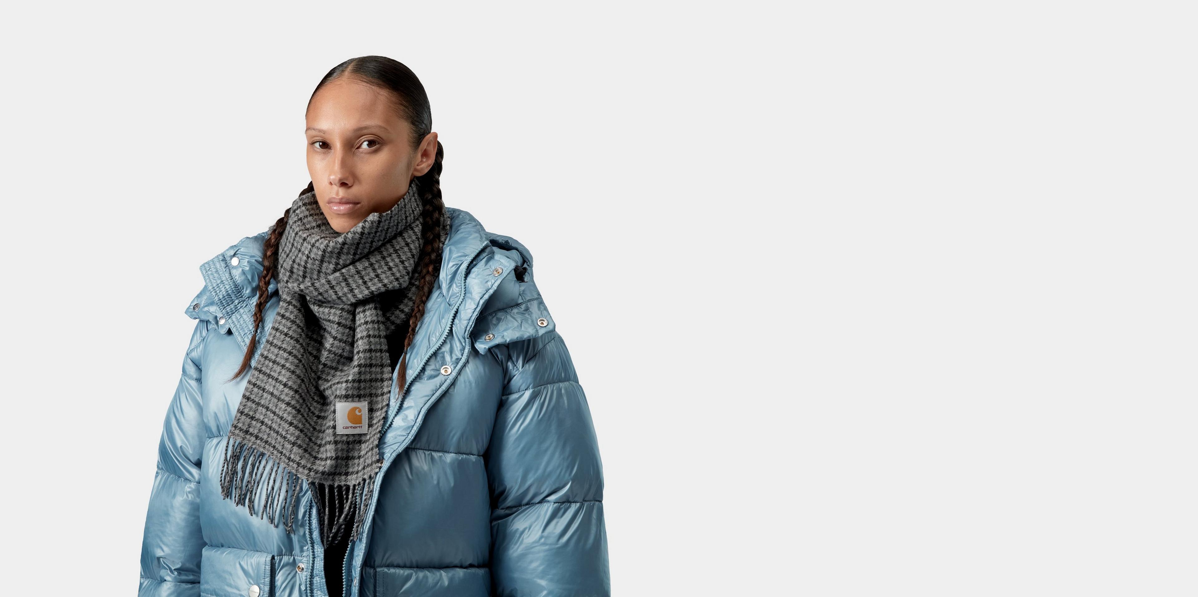 Carhartt WIP Lowis Scarf, Lowis Houndstooth, Grey Heather