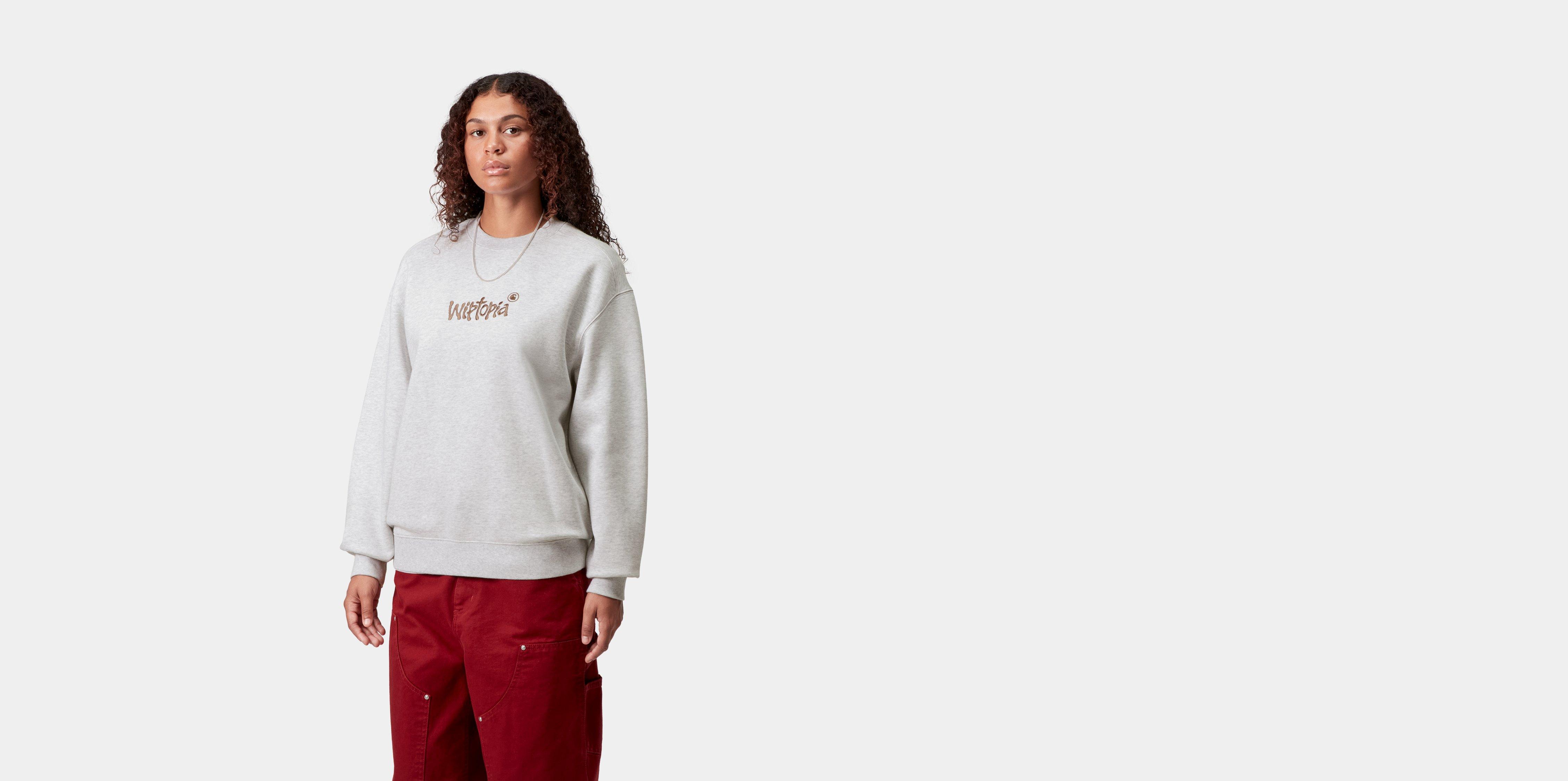 Carhartt WIP W' Wiptopia Script Sweatshirt Ash Heather / Dusky Beige | grey | S | Women