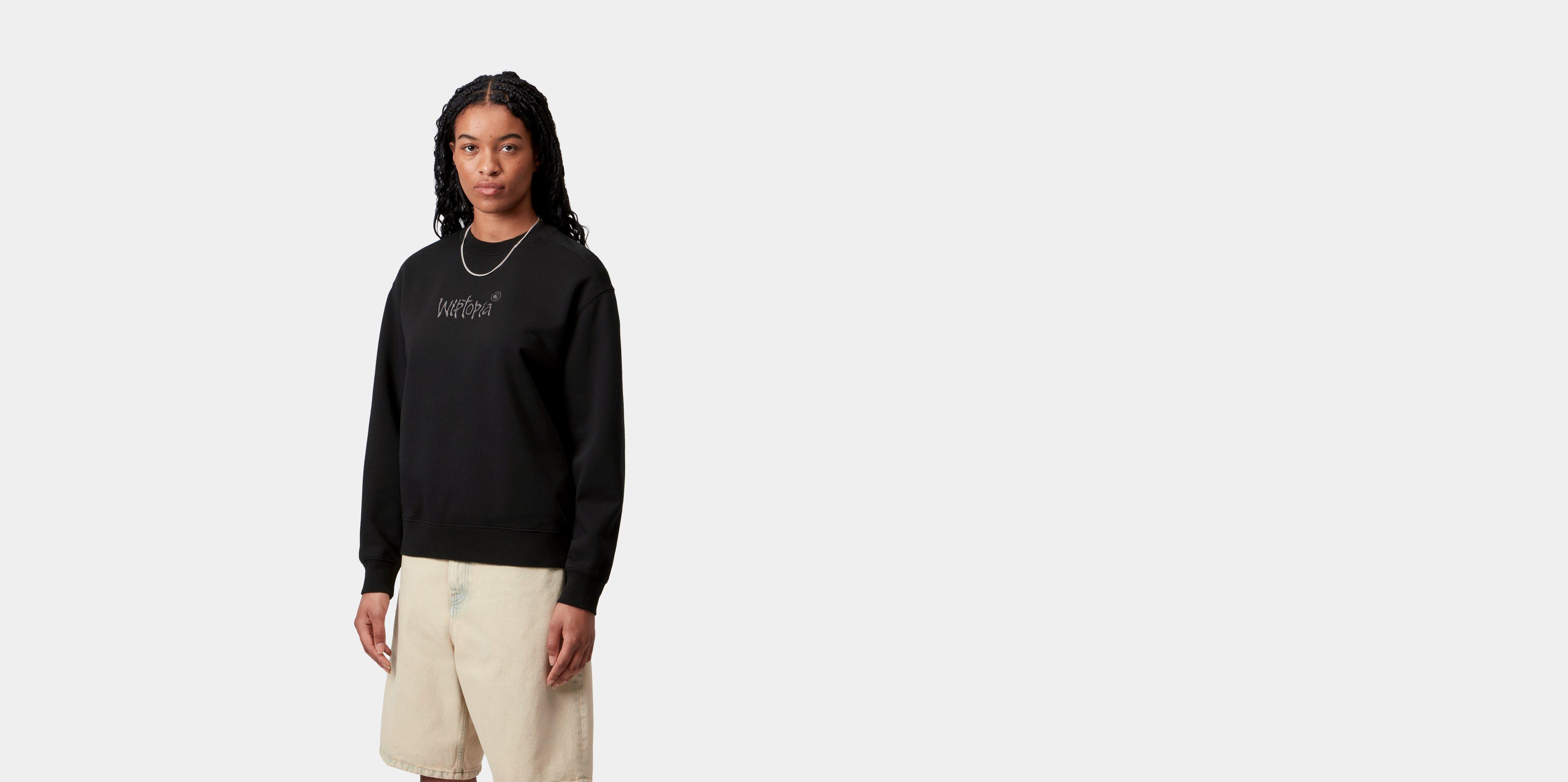 Carhartt WIP W' Wiptopia Script Sweatshirt Black / Dark Grey | S | Women