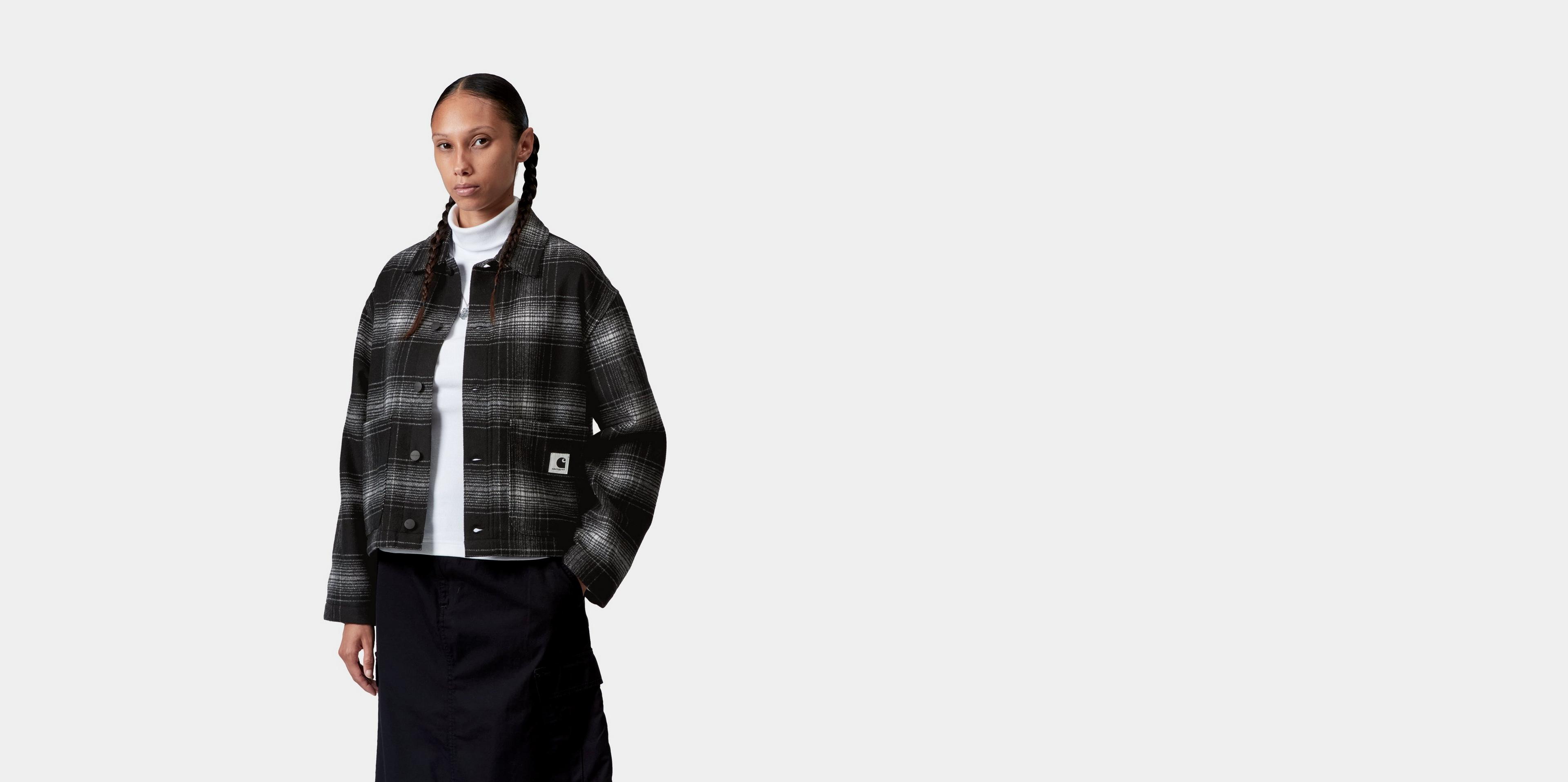 Carhartt WIP Women's Brennan Shirt Jac, Brennan Check, Black / Wax