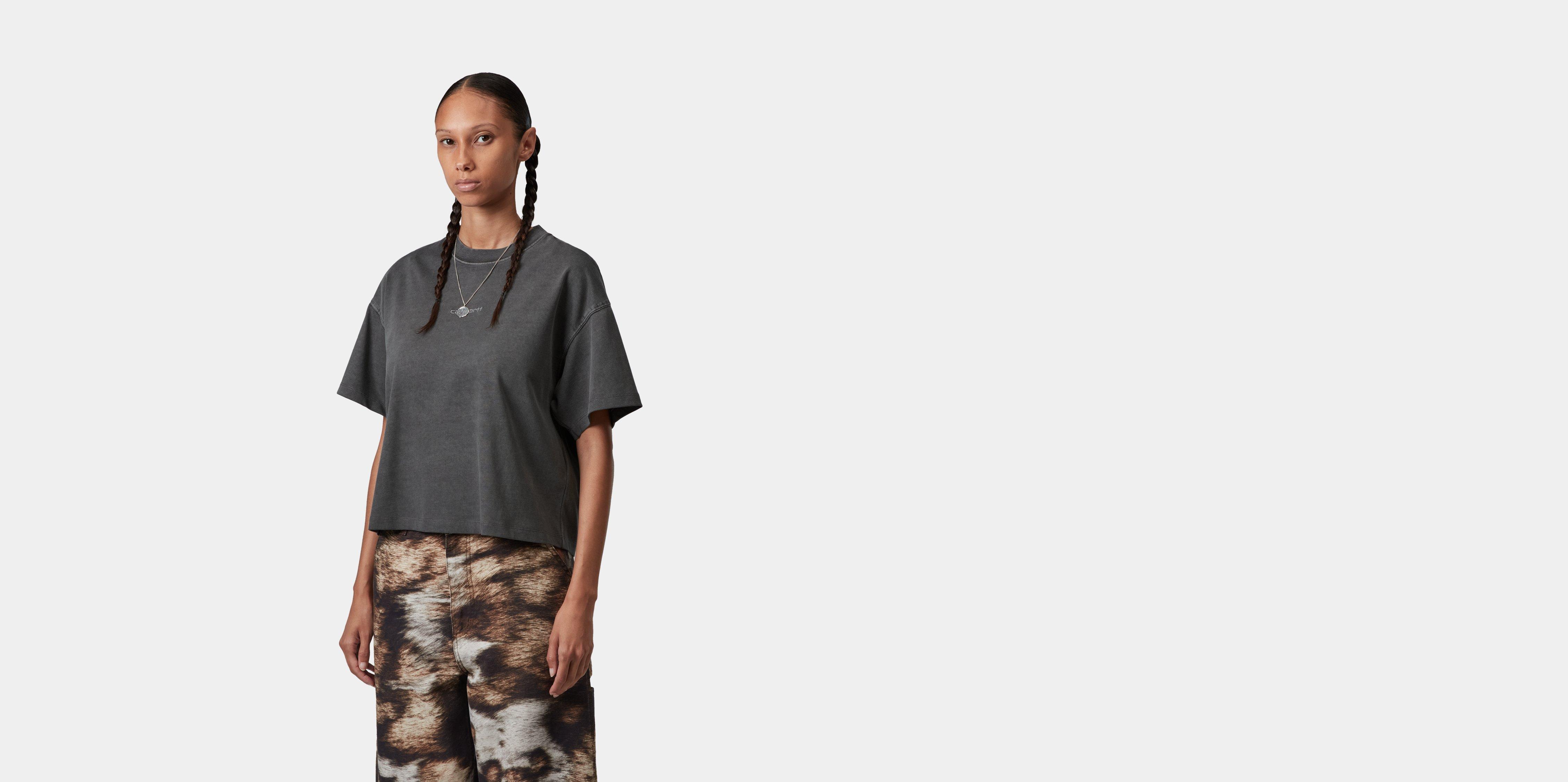 Carhartt WIP W' S/S Benton T-Shirt Graphite garment dyed | black|grey | L | Women