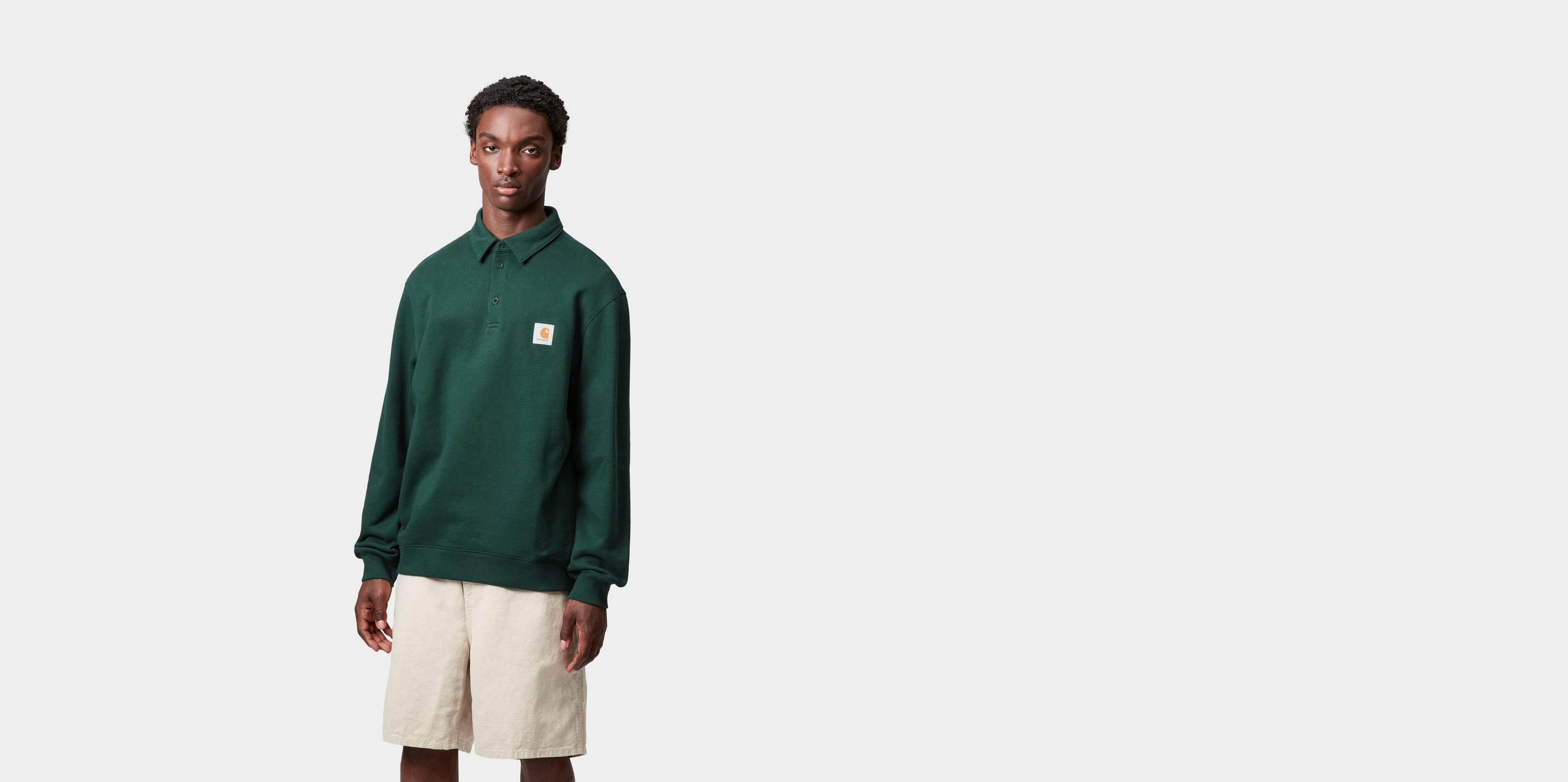 Carhartt WIP Polo Sweatshirt, Dark Fir | Official Online Store