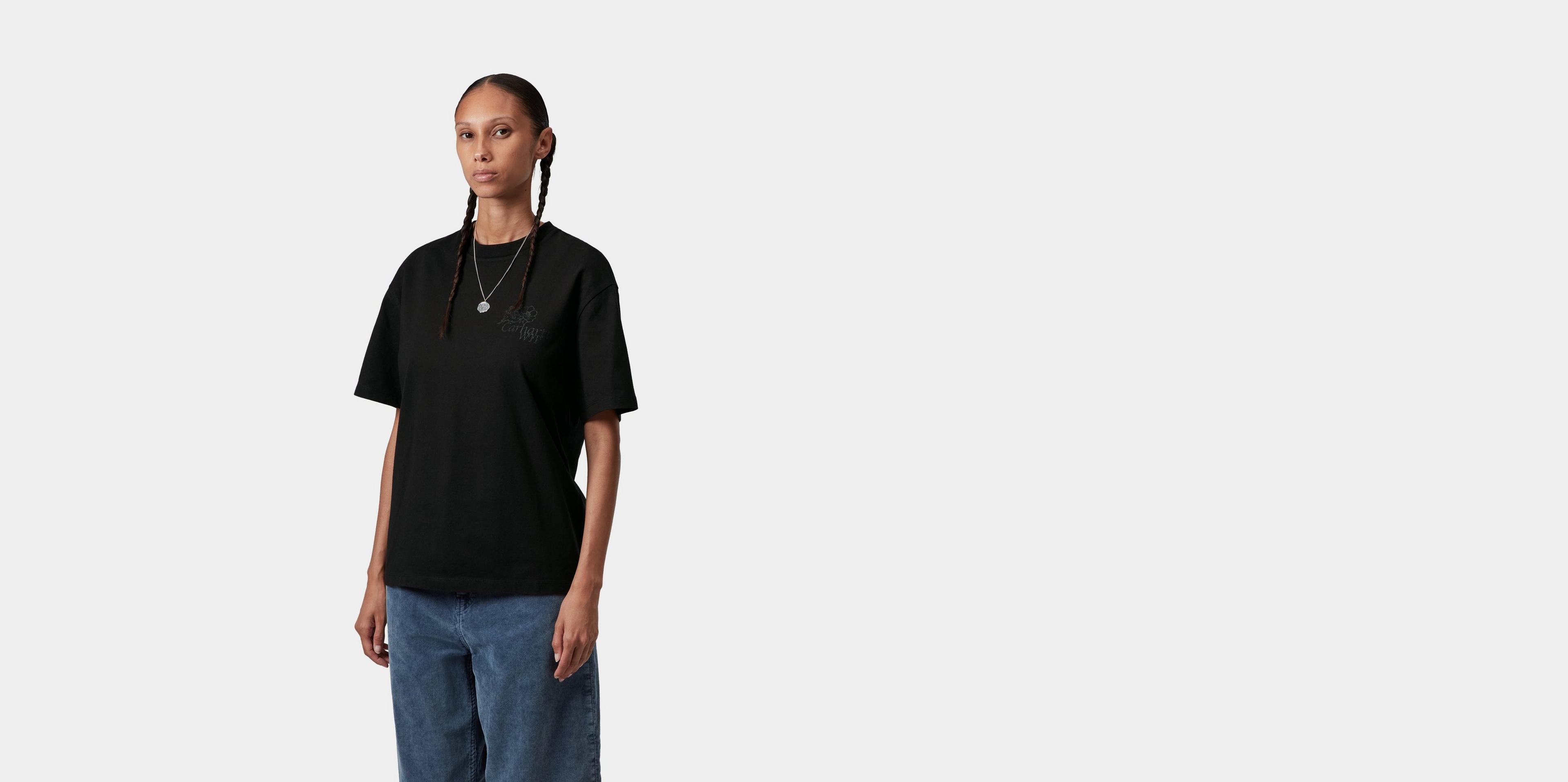 Carhartt WIP Women's S/S Flourish T-Shirt, Black | Official Online
