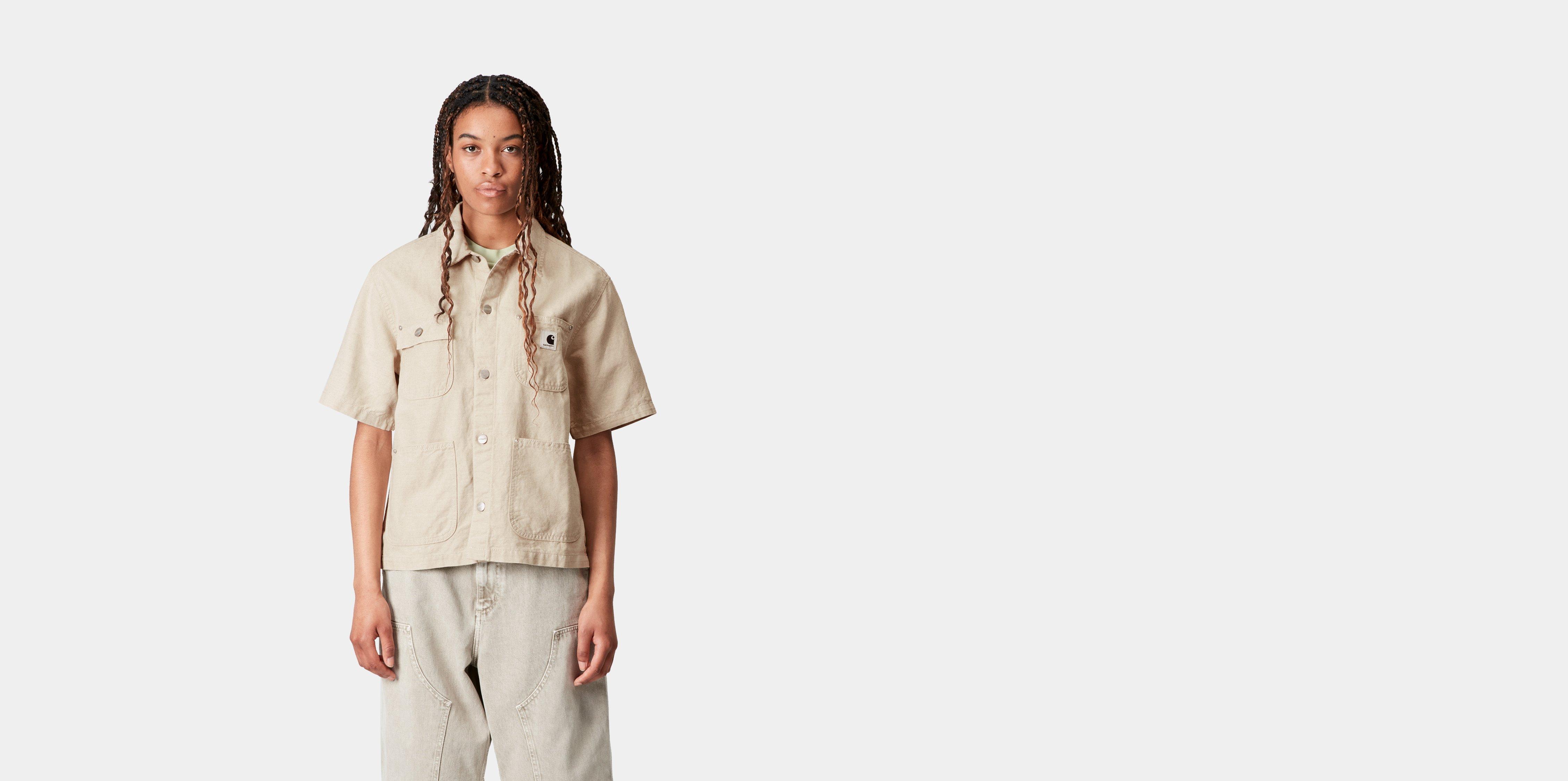 carhartt　W SHORT-SLEEVE LOVILIA SHIRTS Carhartt WIP W' S/S Lovilia Shirt, Blue | Official Online Store