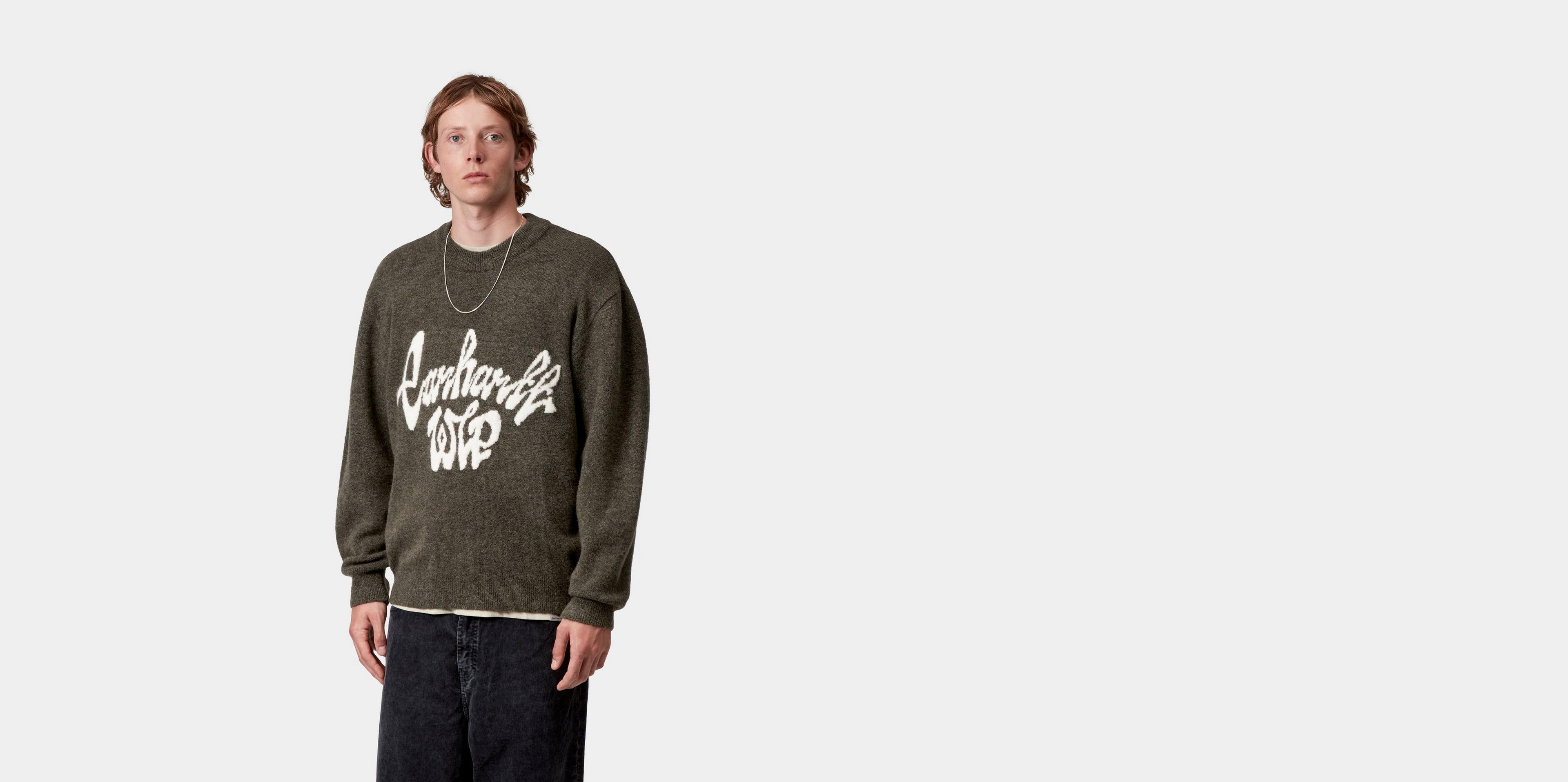 Carhartt WIP Chedda Sweater, Opuntia / Natural | Boutique en ligne ...