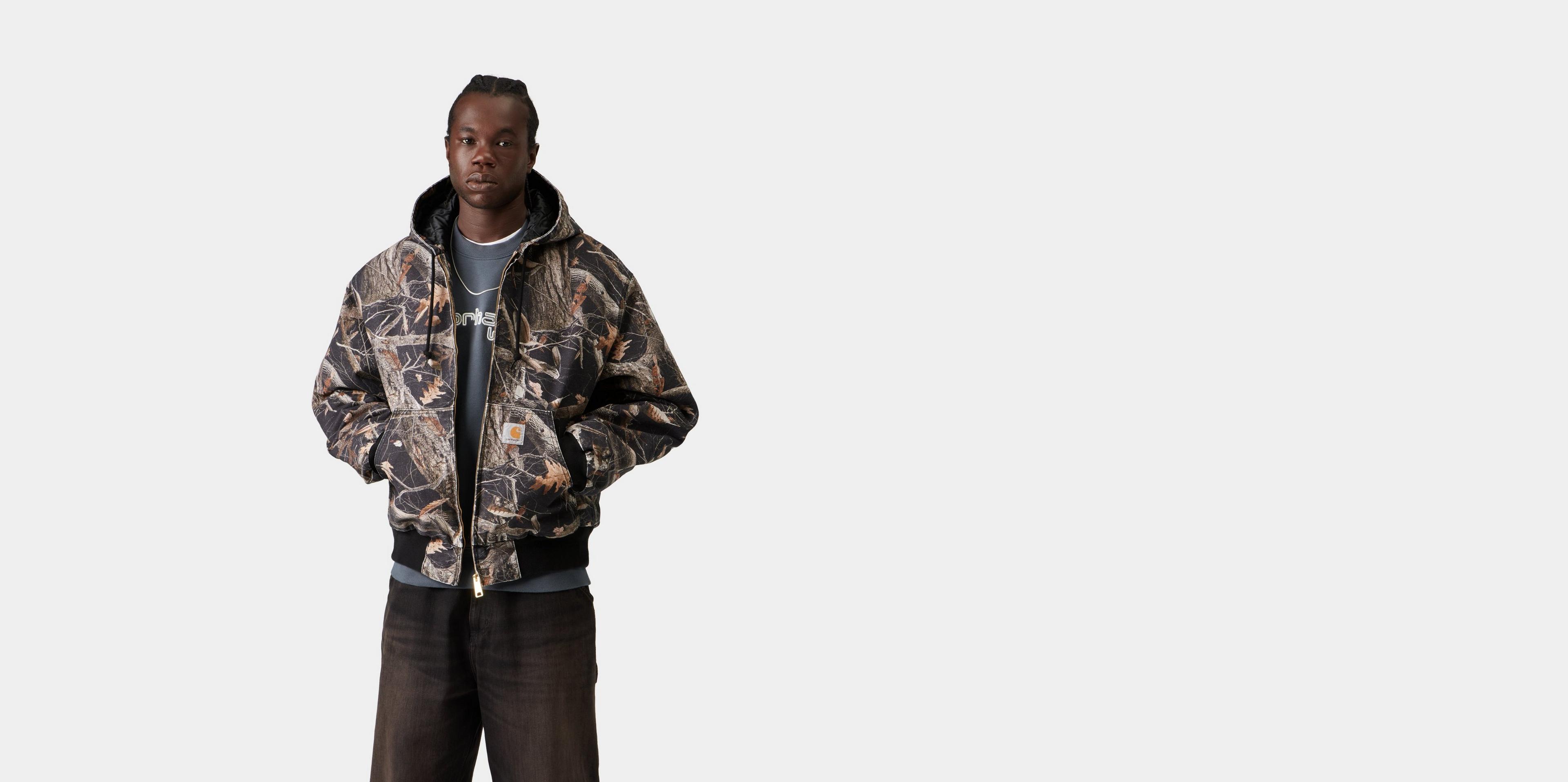 Carhartt WIP OG Active Jacket, Camo Feather Tree, Black | Official