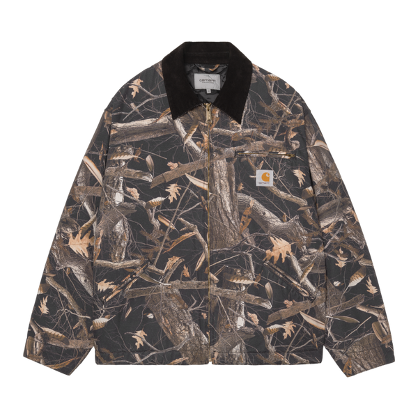 OG Detroit Jacket Camo Feather Tree, Black / Black heavy stone wash