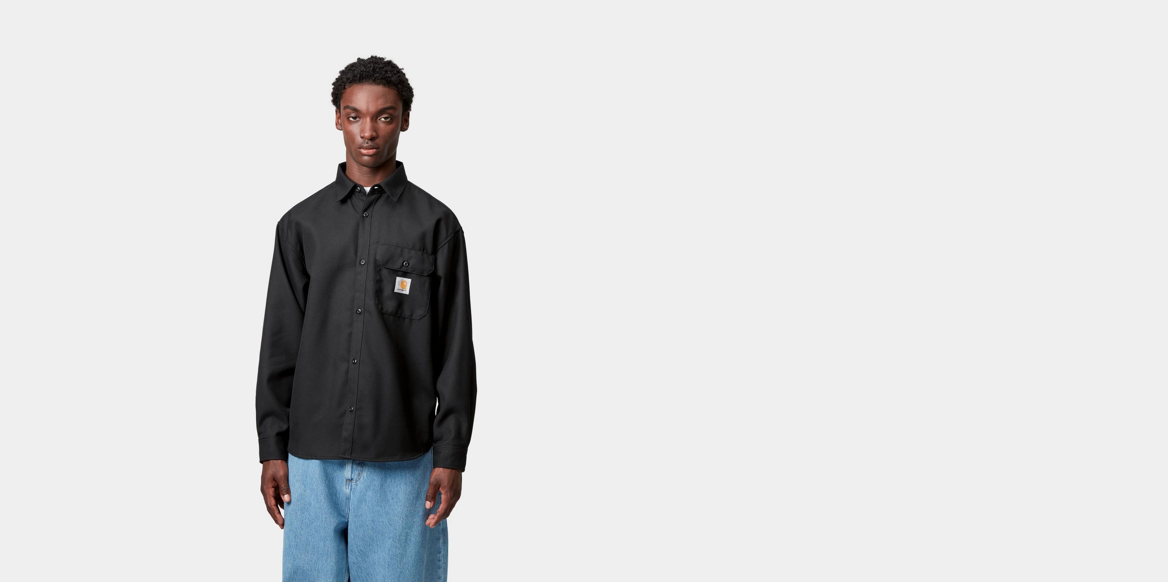 Carhartt WIP L/S Ray Shirt, Black | Official Online Store