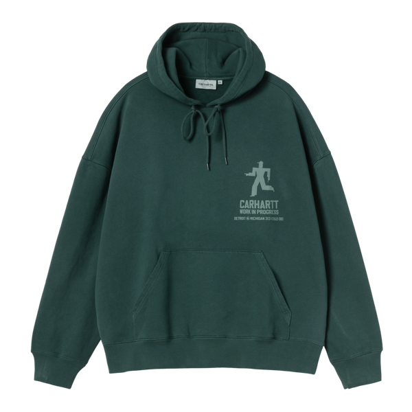 Hooded Distance Sweatshirt Dark Fir stone dyed