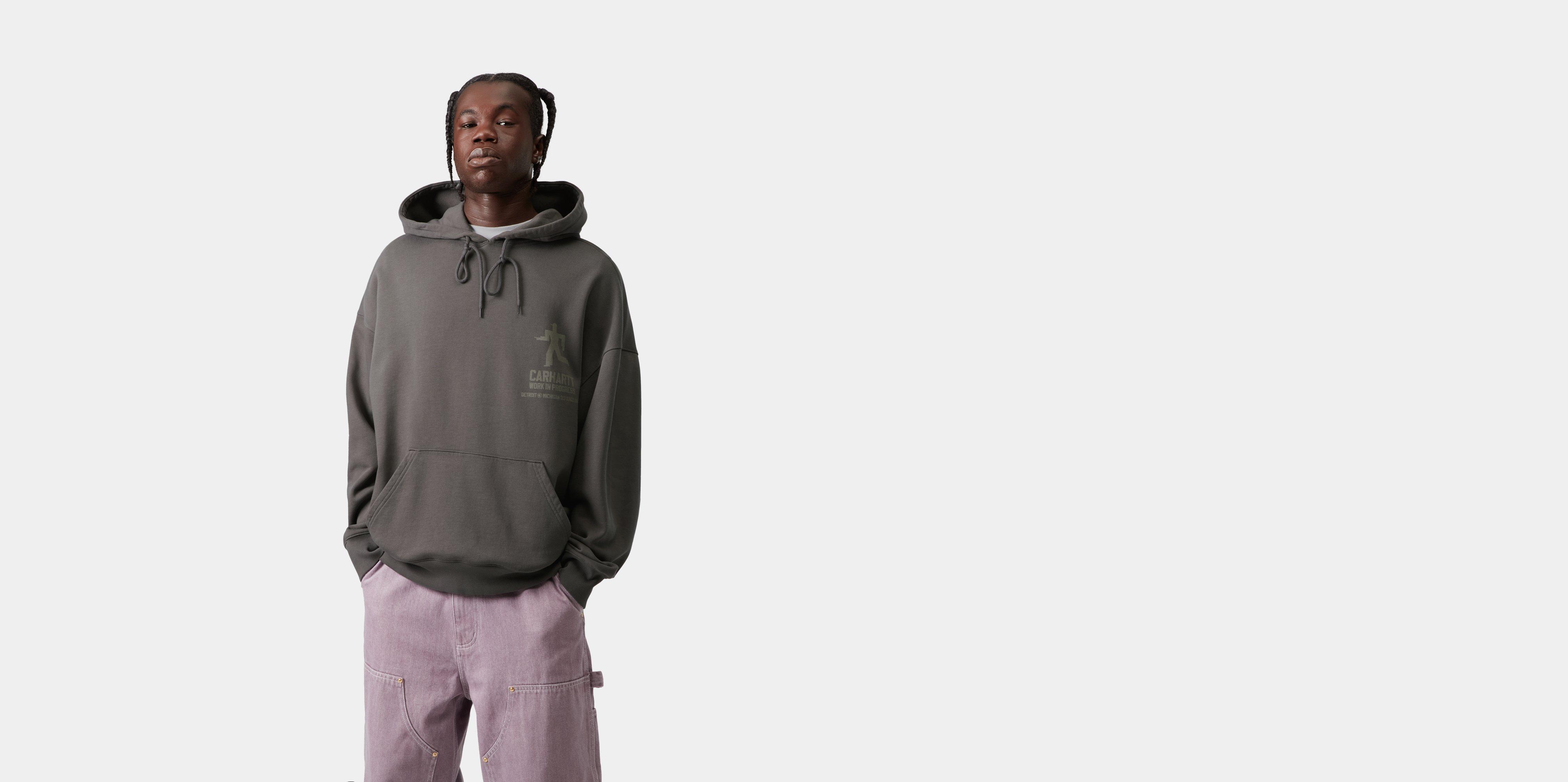Carhartt WIP Hooded Distance Sweatshirt Graphite stone dyed | black|grey | M | Men