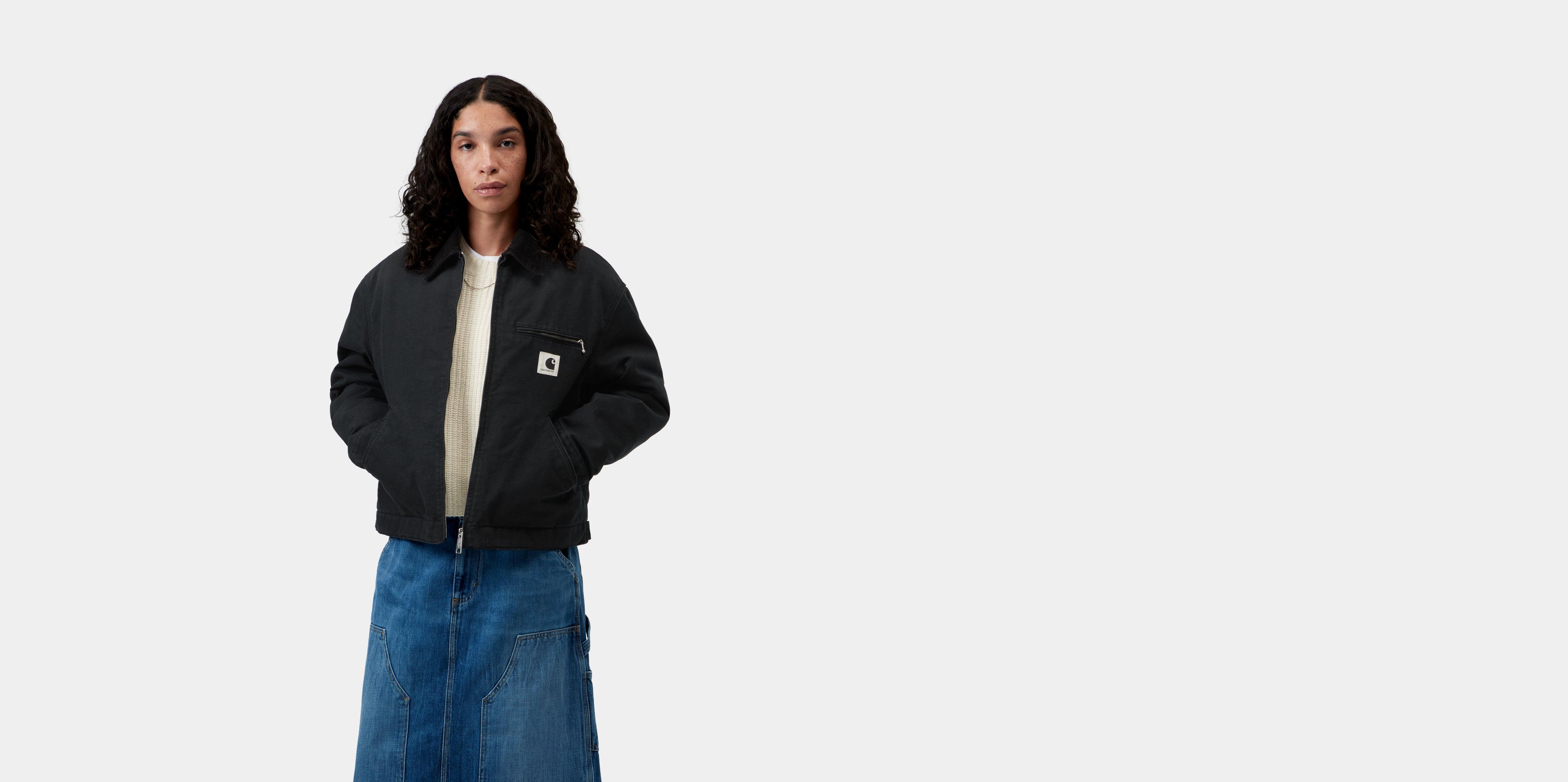 Carhartt WIP W' OG Detroit Jacket Black / Black stone canvas | S | Women