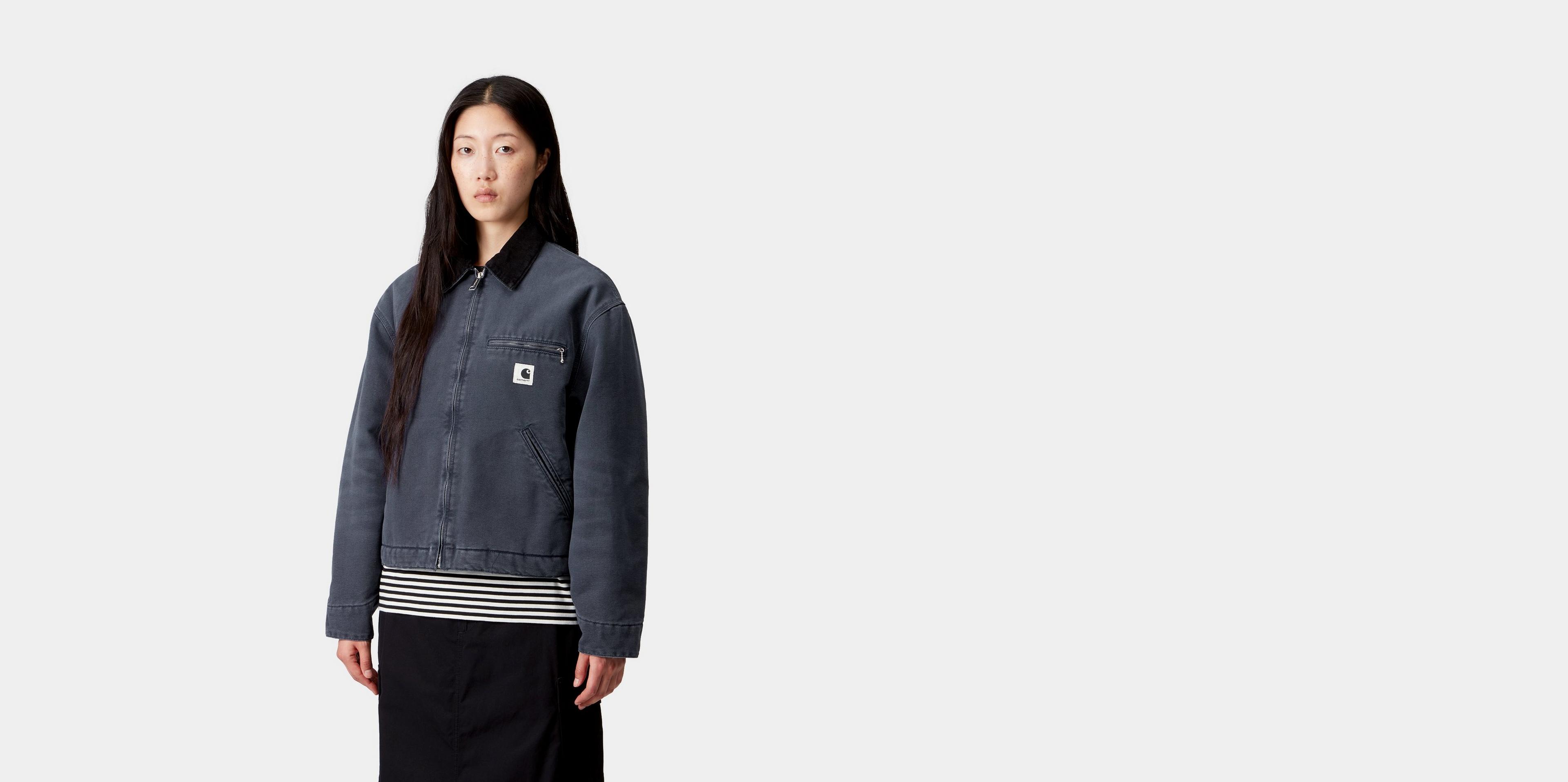 ジャケット・アウター Carhartt wip DETROIT JACKET - Navy Carhartt WIP - OG Detroit Jacket - Dark Navy/Black, Stone Canvas