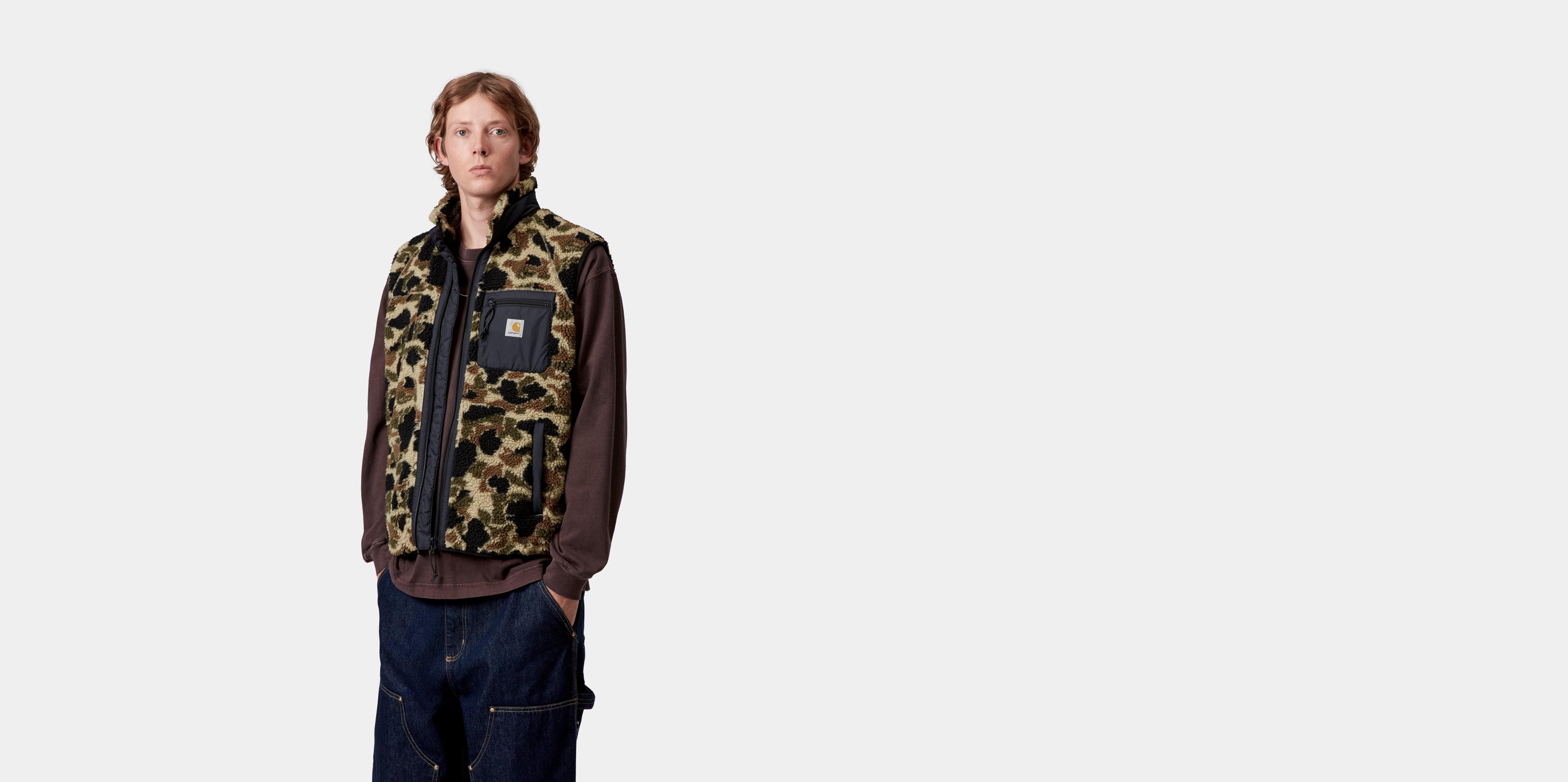 Carhartt WIP Prentis Vest Liner, Camo Duck Jacquard, Green Black