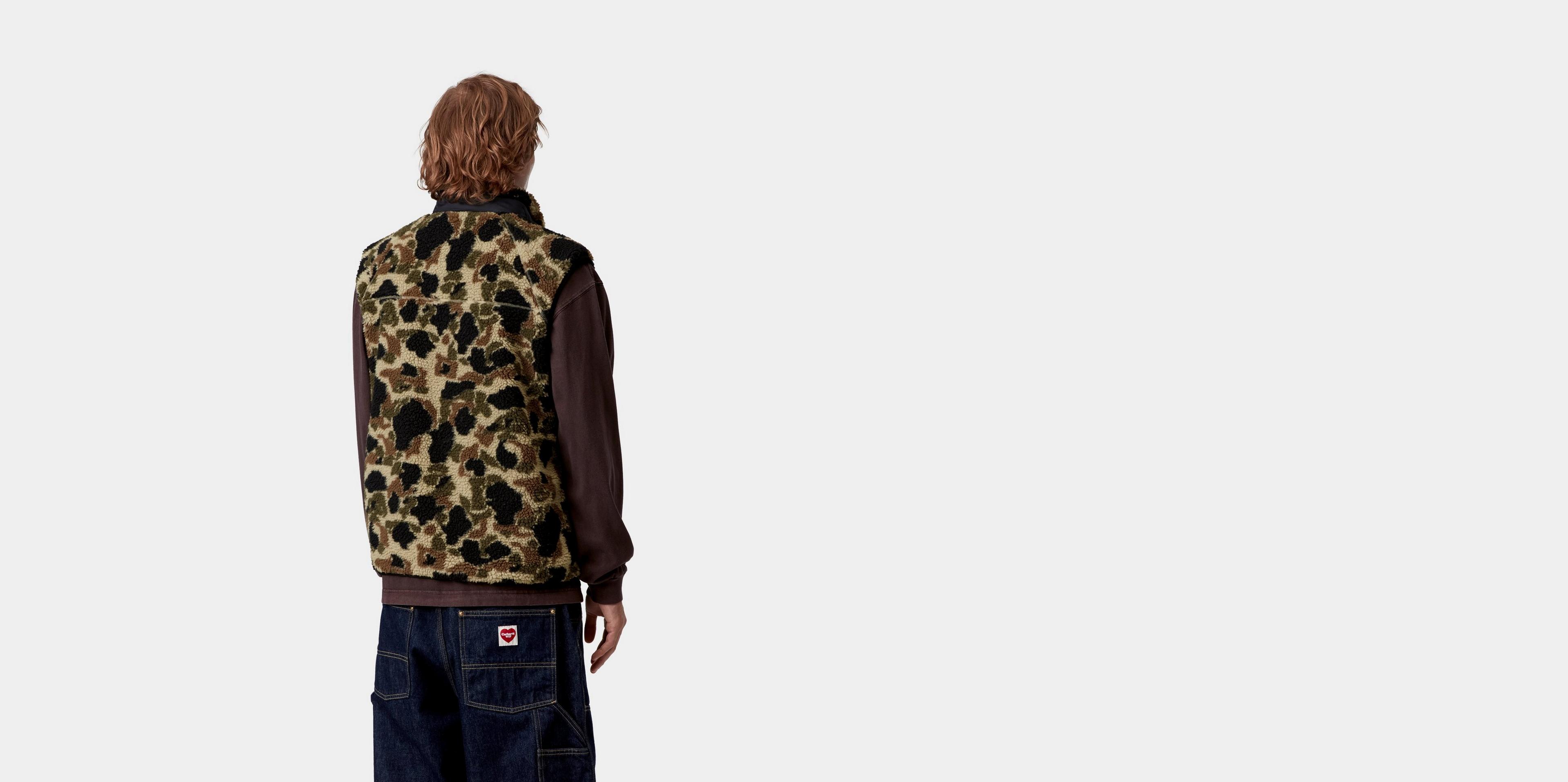 Carhartt WIP Prentis Vest Liner, Camo Duck Jacquard, Green Black
