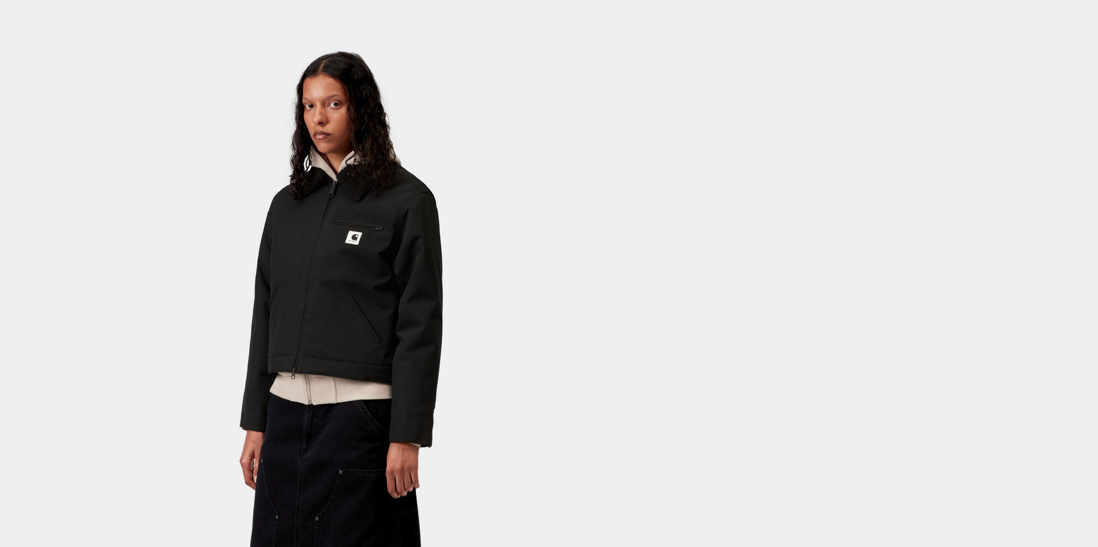 Carhartt WIP women’s ペイズリージャケット Carhartt WIP Women's Newkirk Jacket, Black / Wild Dog Print
