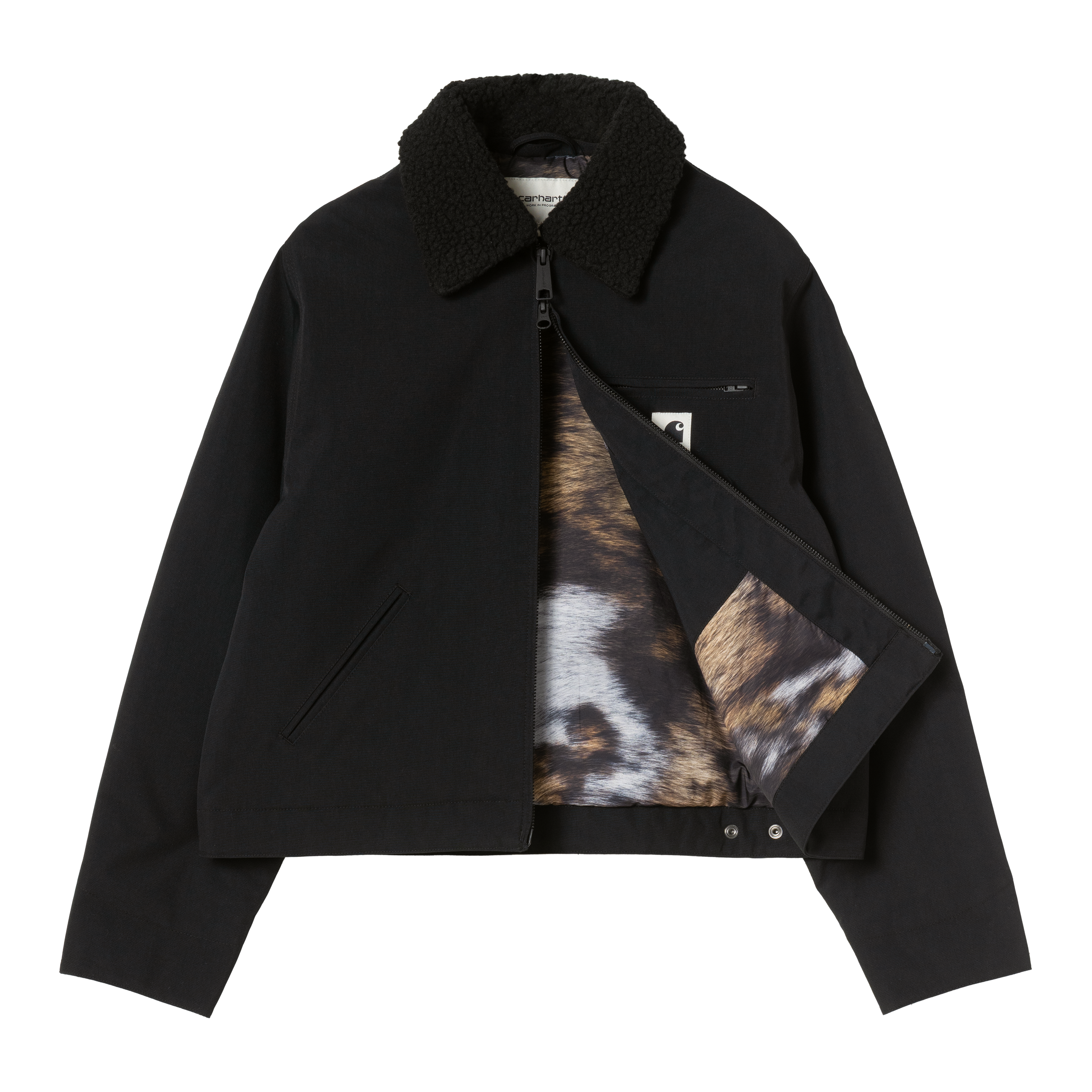 Carhartt WIP Women's Newkirk Jacket, Black / Wild Dog Print