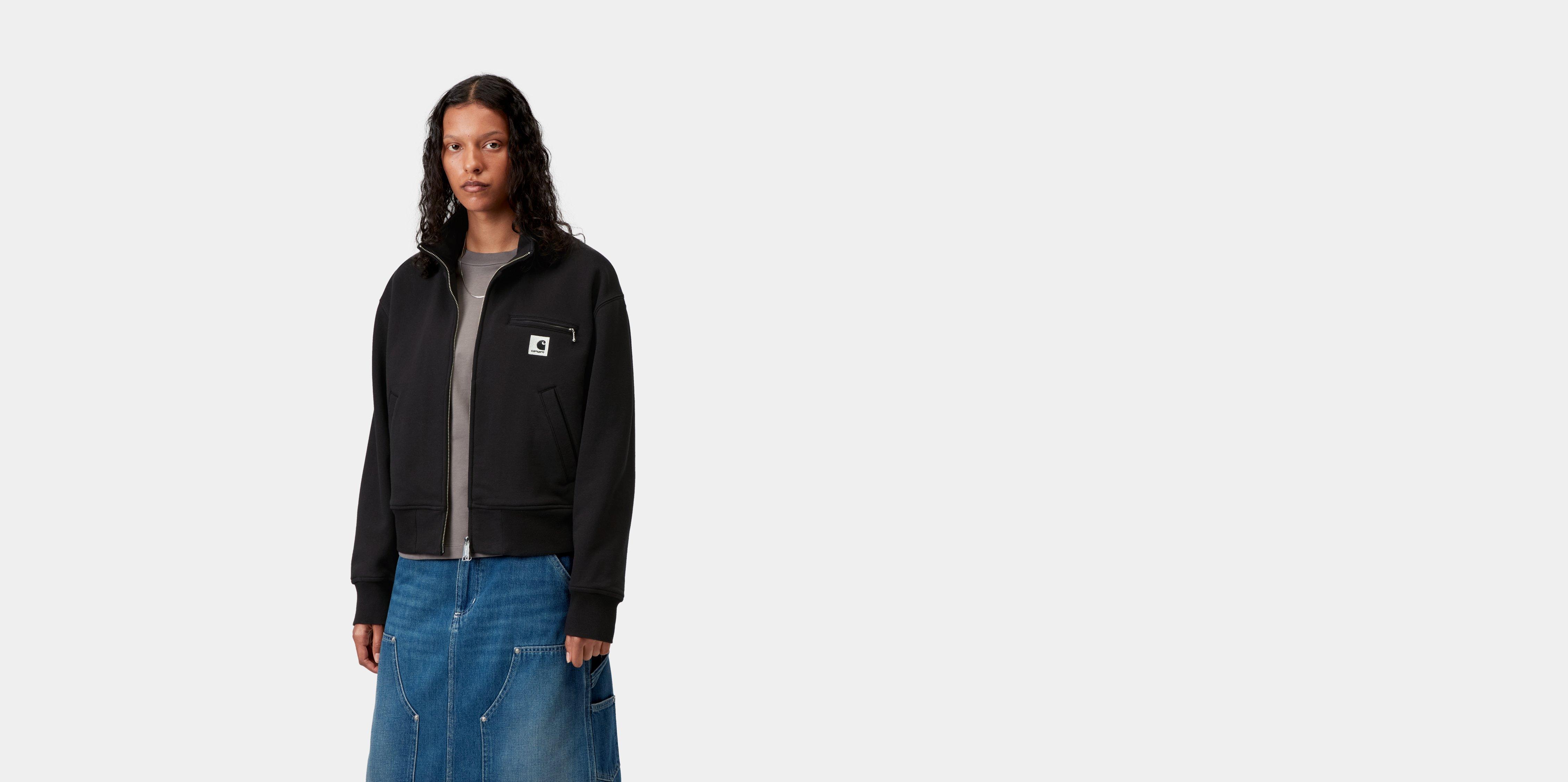Carhartt WIP W' Detroit Sweat Jacket Black stone washed | L | Women
