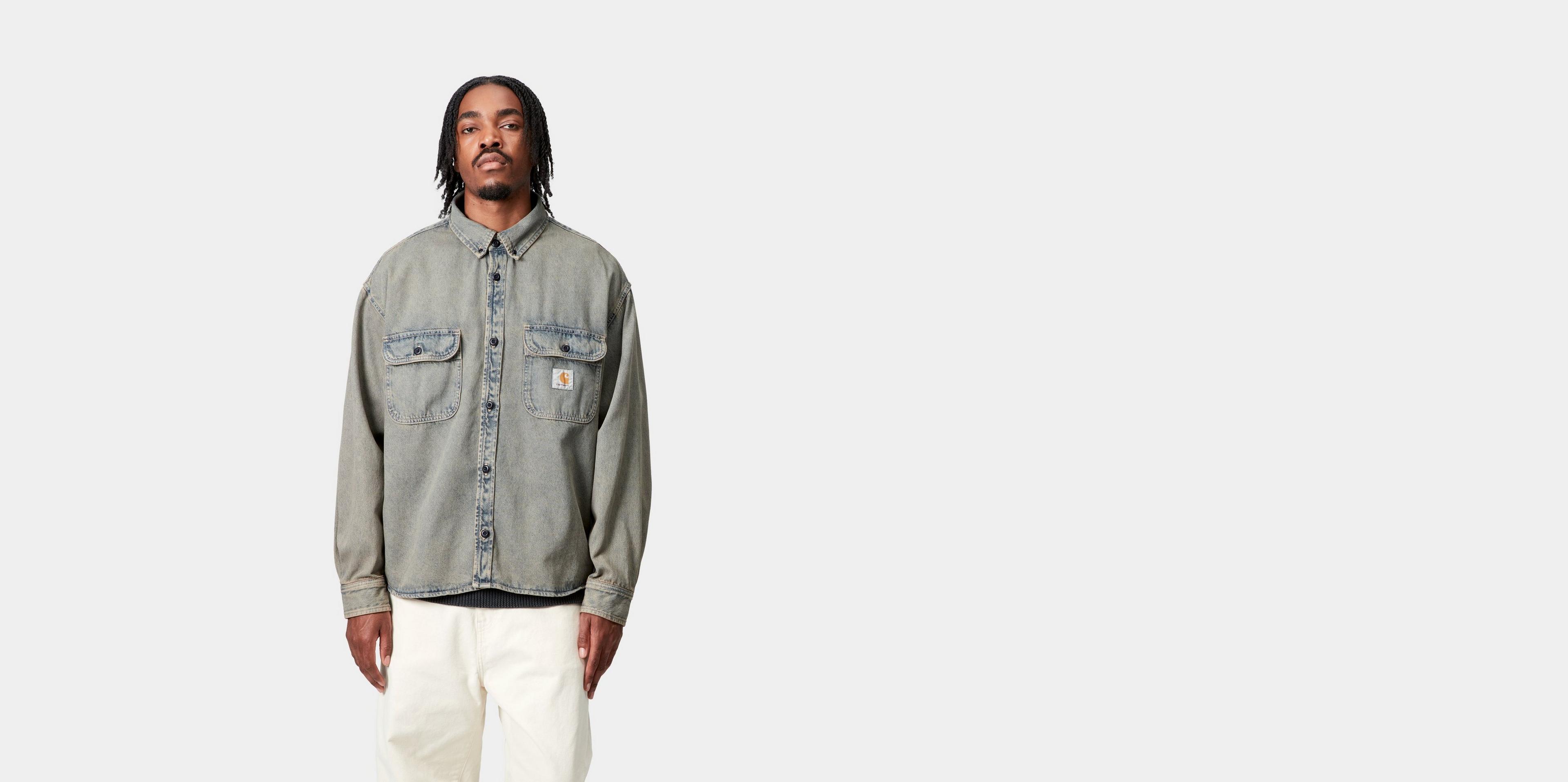 Carhartt WIP Tigan Shirt Jac, Blue / Leather | Official Online Store