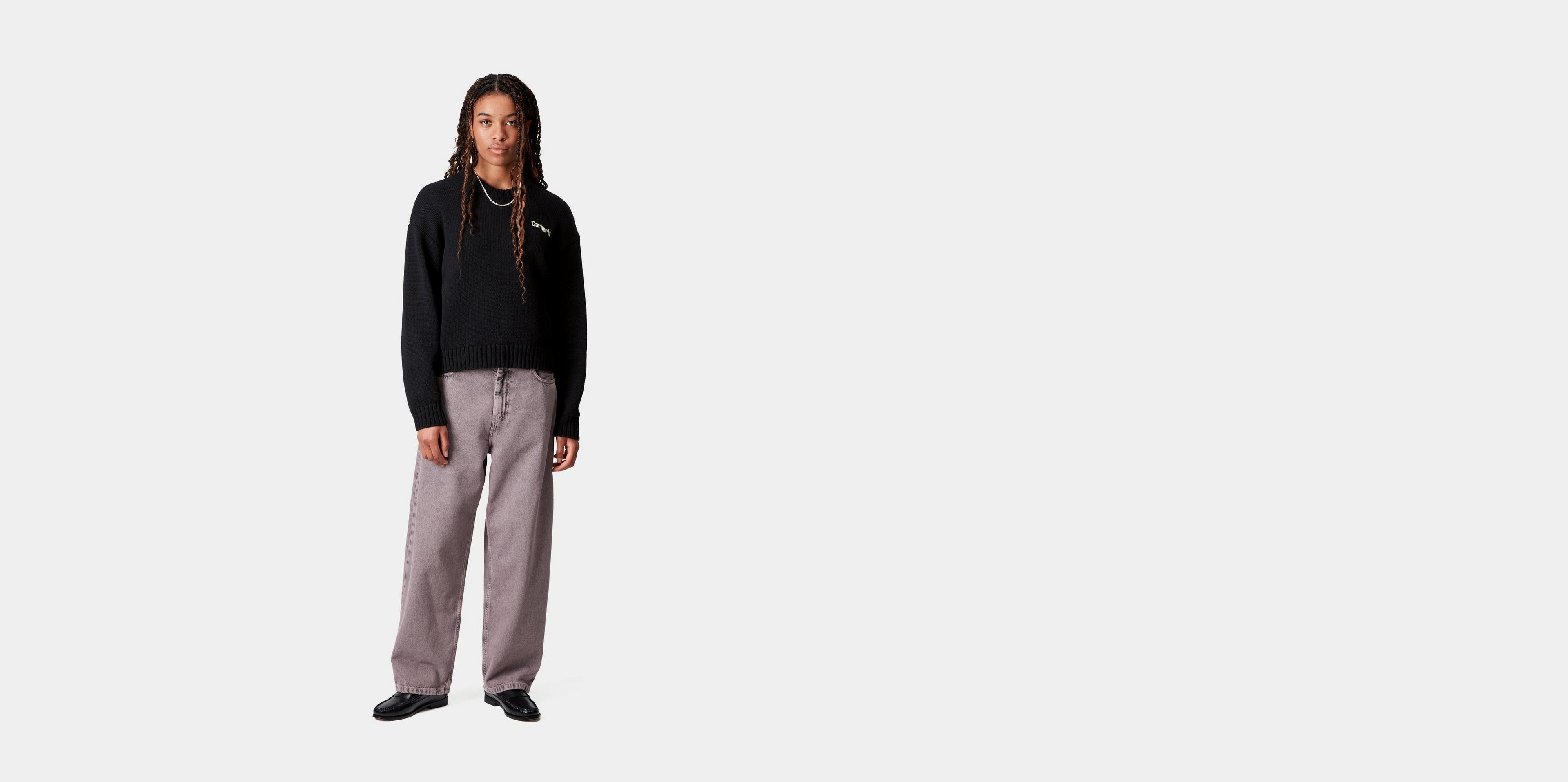 パンツ Carhartt Wip Brandon Pant Trousers In Black Hydrangea Carhartt WIP Brandon Pant trousers in black/hydrangea