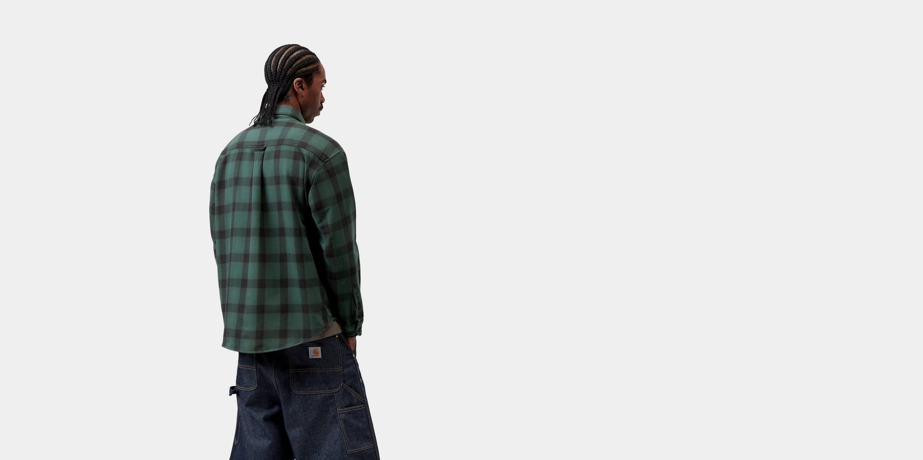 Carhartt WIP L/S Edmands Shirt, Edmands Check, Natural / Kale