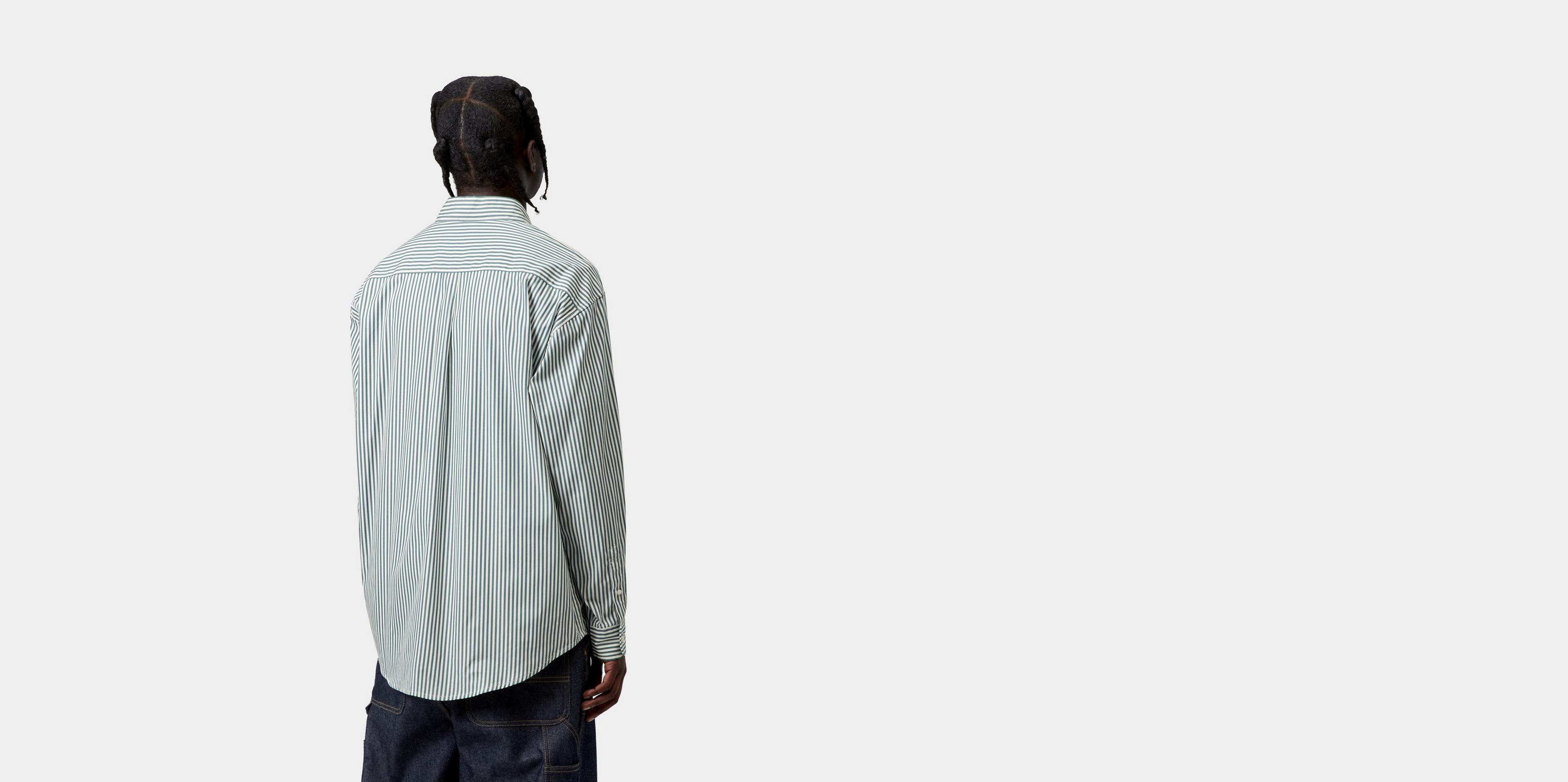 Carhartt WIP L/S Daldry Shirt, Daldry Stripe, Office Blue / Wax