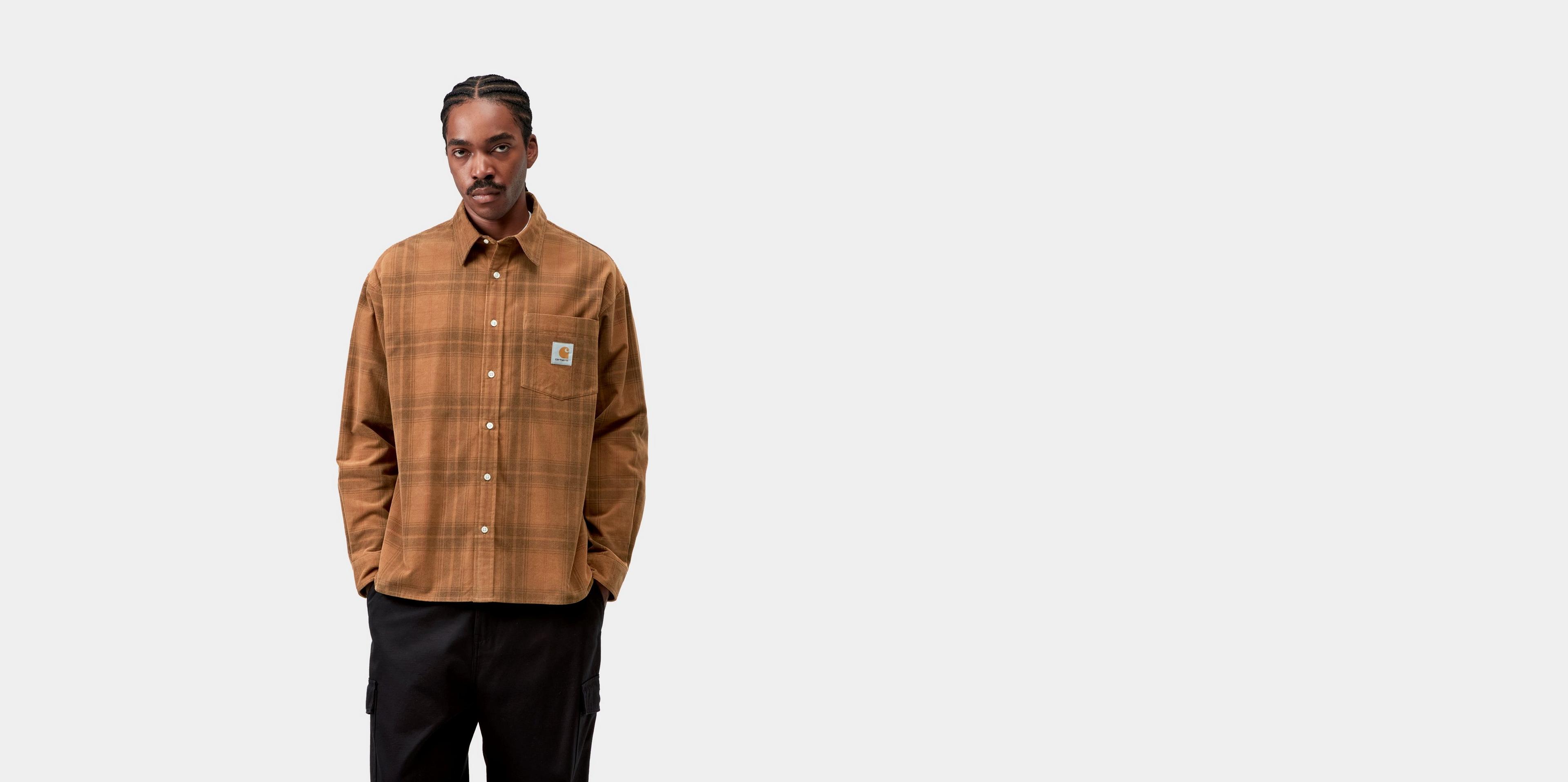 Carhartt WIP L/S Wilber Shirt, Wilber Check, Hamilton Brown