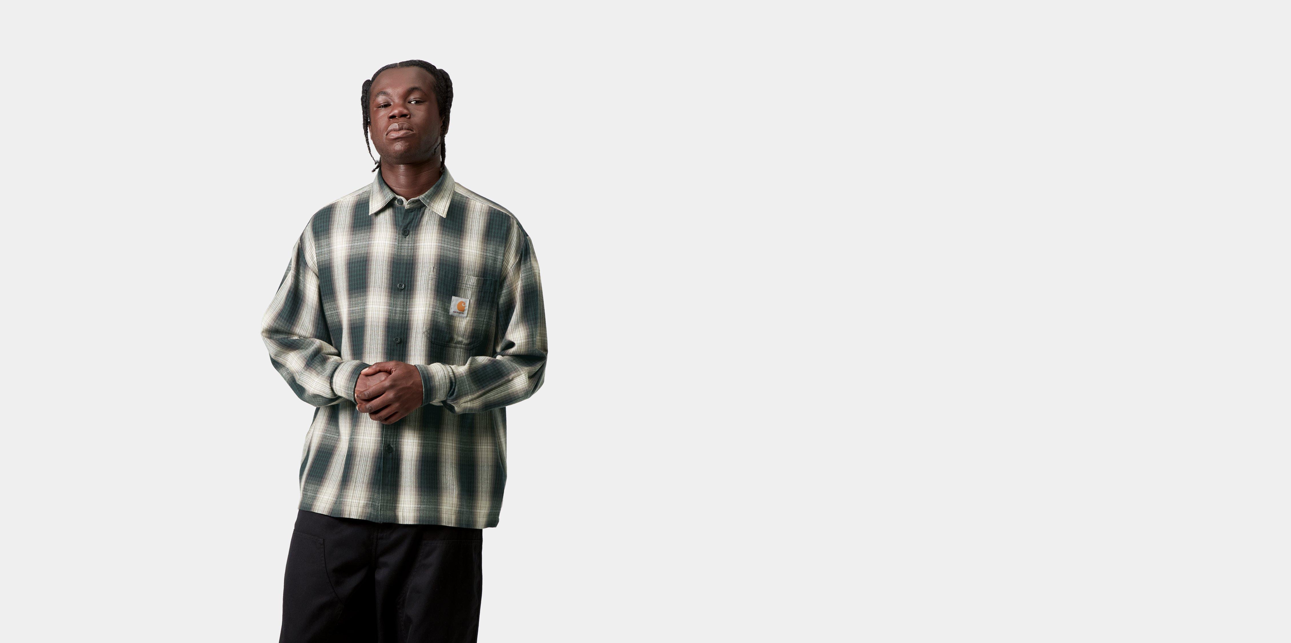 Carhartt WIP L/S Harlin Shirt Harlin Check, Kale Green | multicolor|green | S | Men