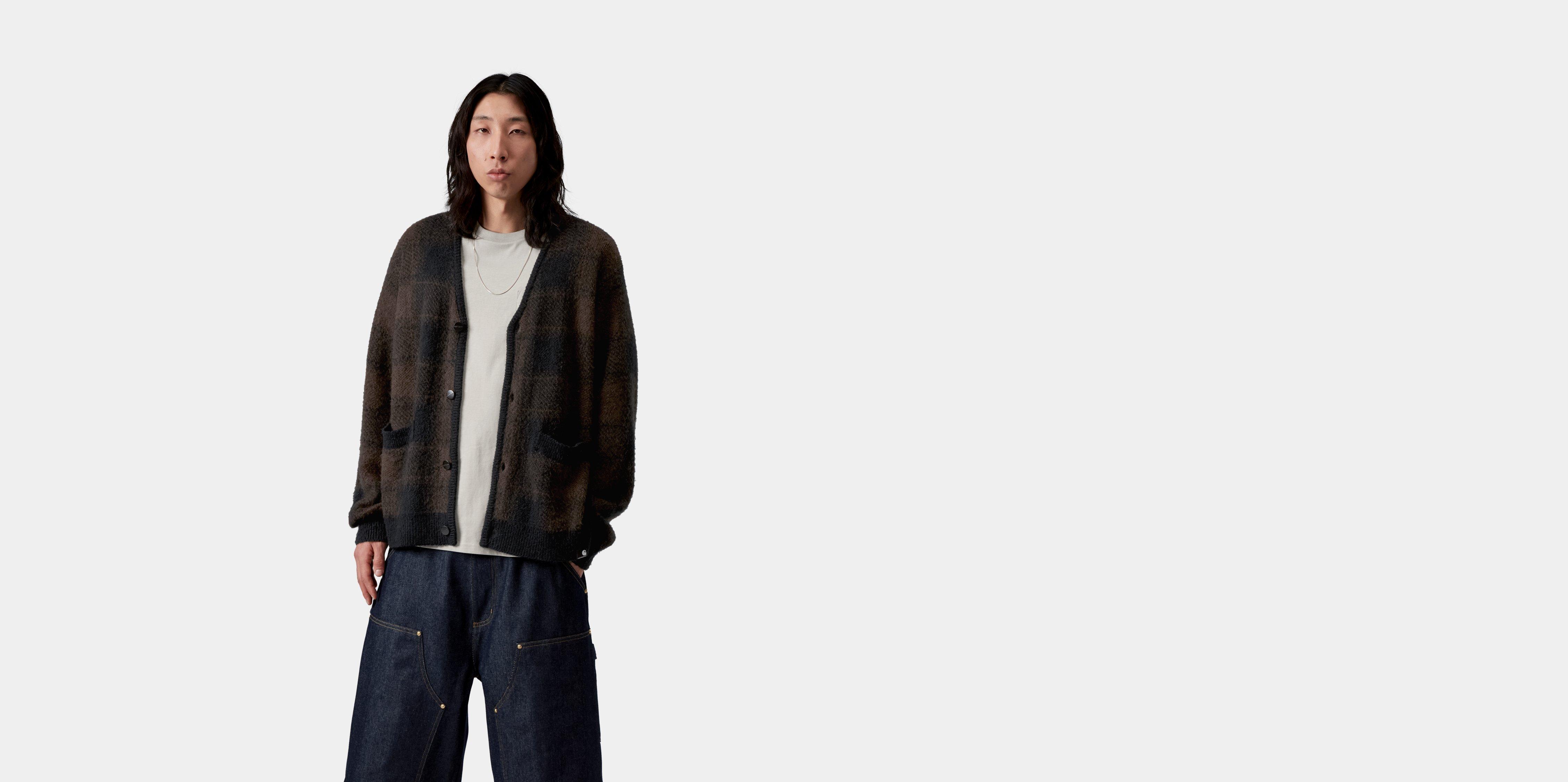 Carhartt WIP Everson Cardigan Everson Jacquard, Black / Palisander | multicolor|black|purple|red | M | Men
