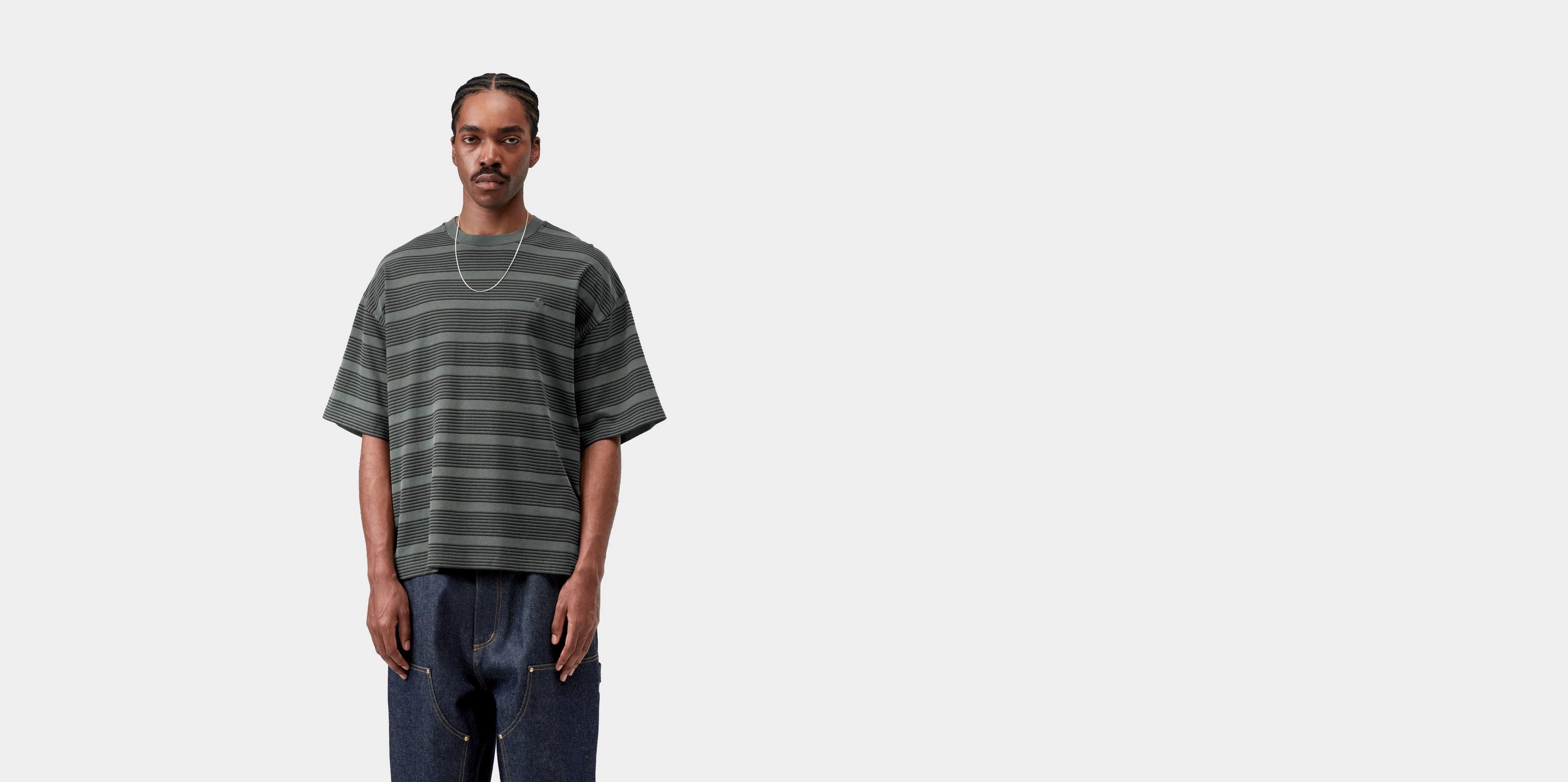 Carhartt WIP S/S Hanson T-Shirt, Hanson Stripe, Kale Green