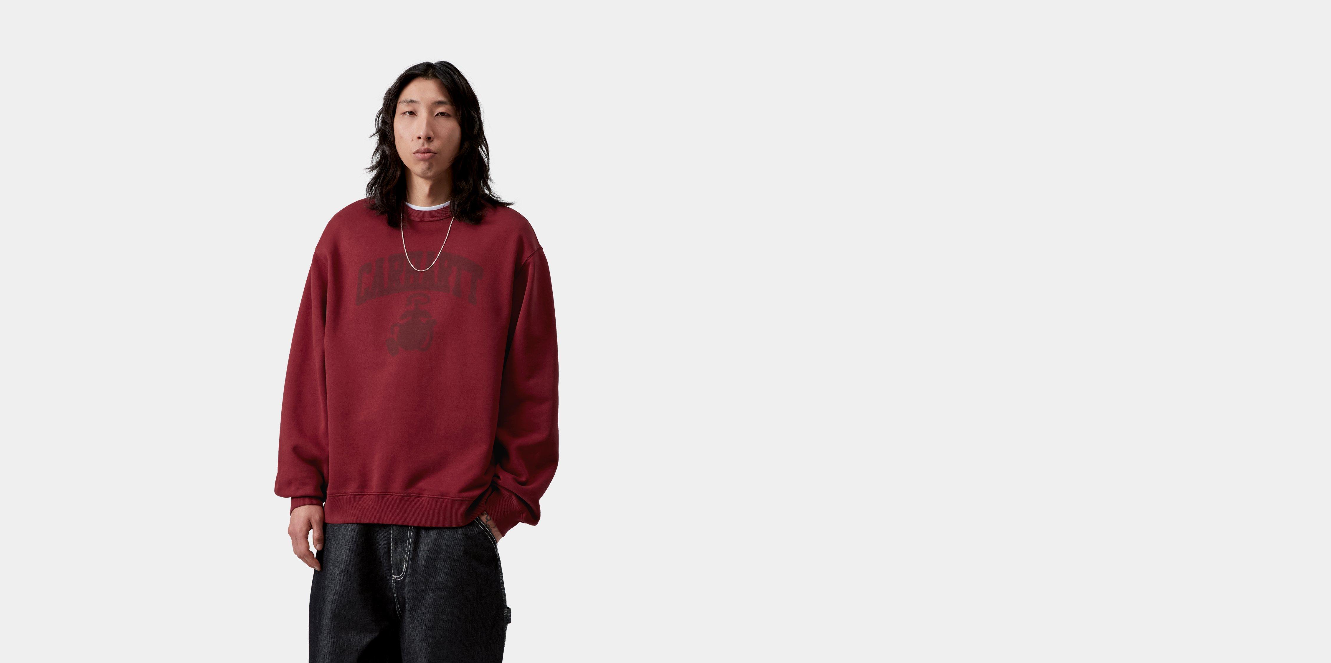 Carhartt WIP Faded Pond Corps Sweatshirt Marsala heavy stone wash | red | S | Men