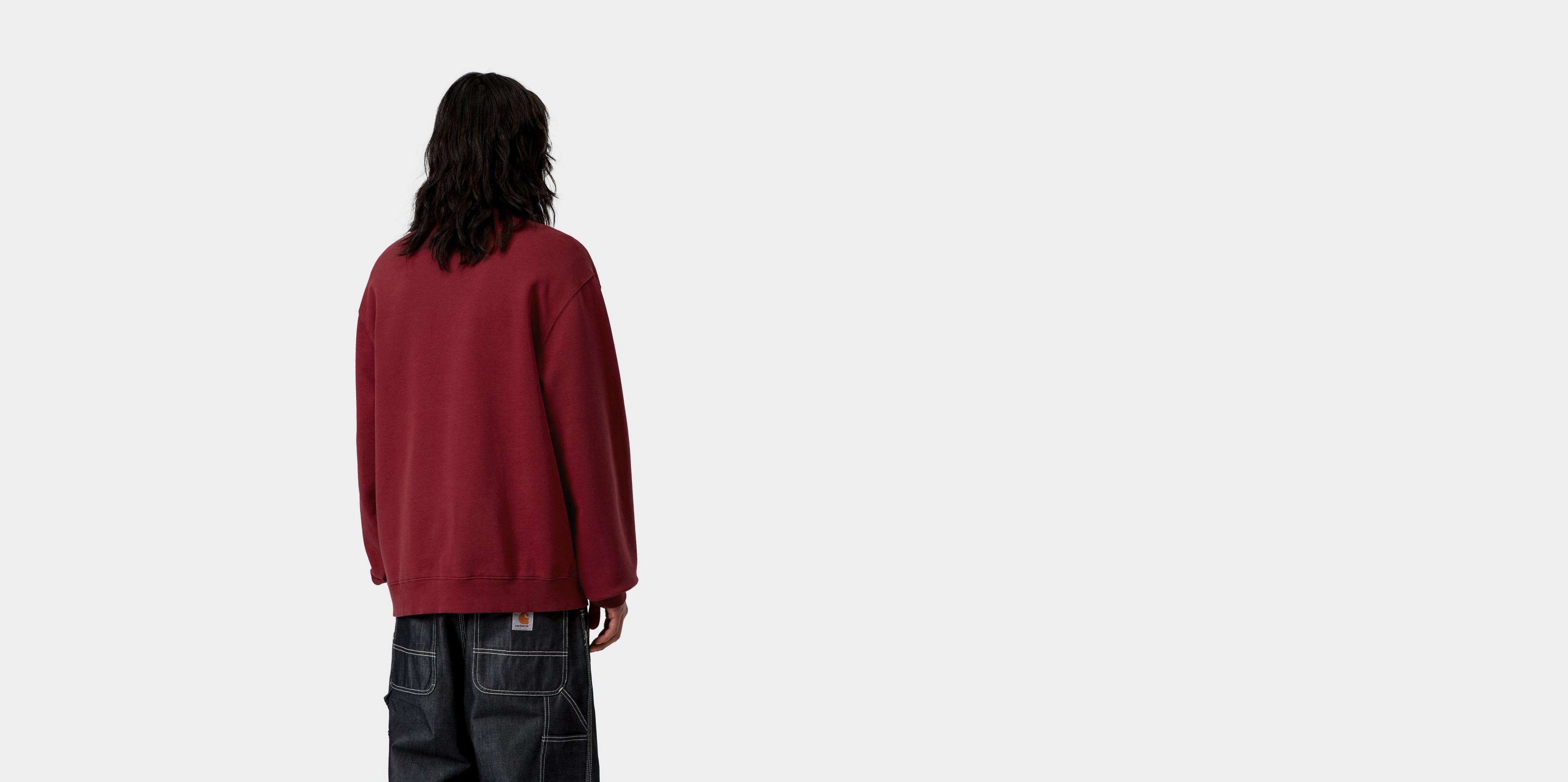Carhartt WIP Faded Pond Corps Sweatshirt, Marsala | Official 