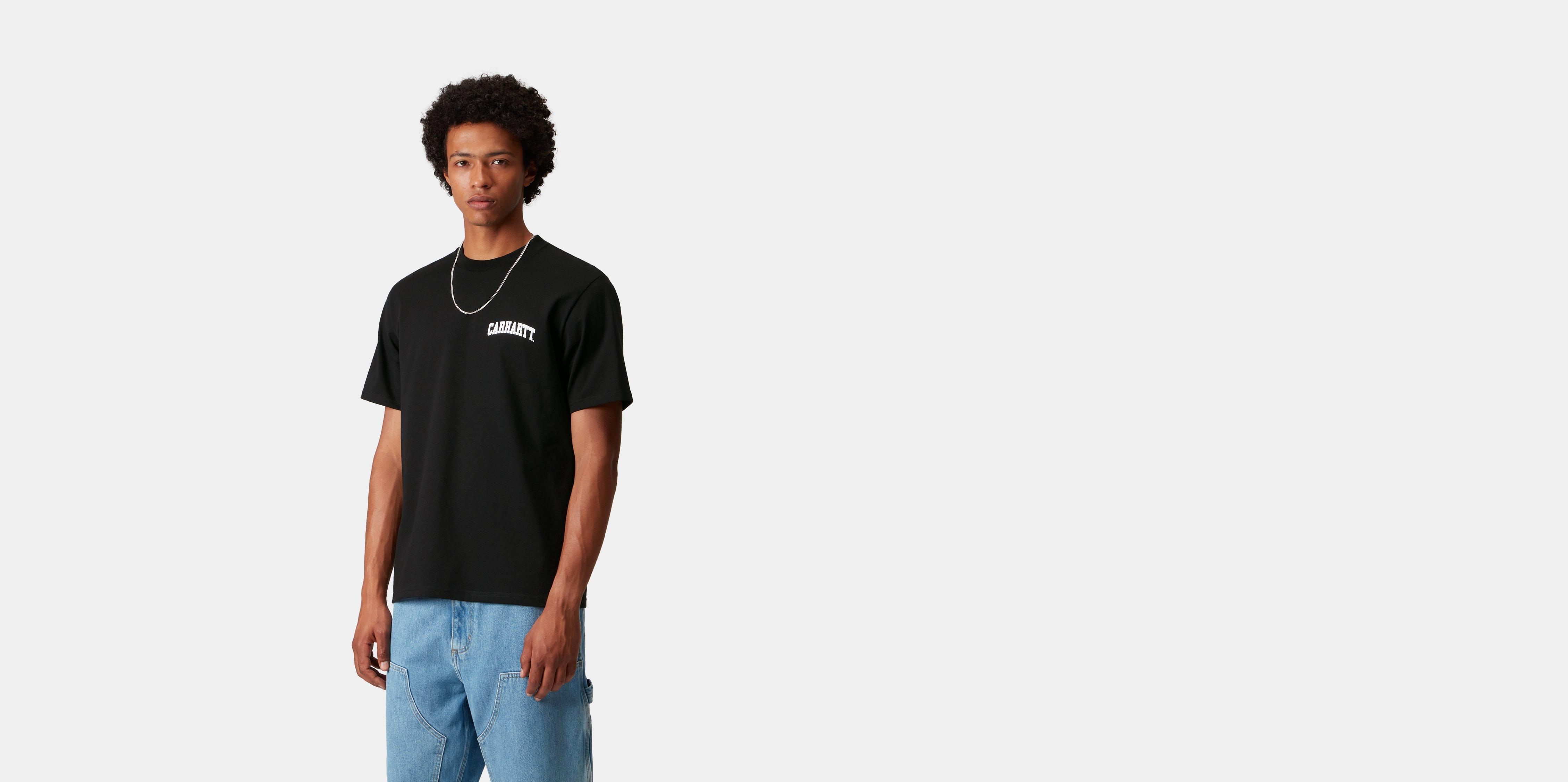 Carhartt WIP S/S University Script T-Shirt, Black / White
