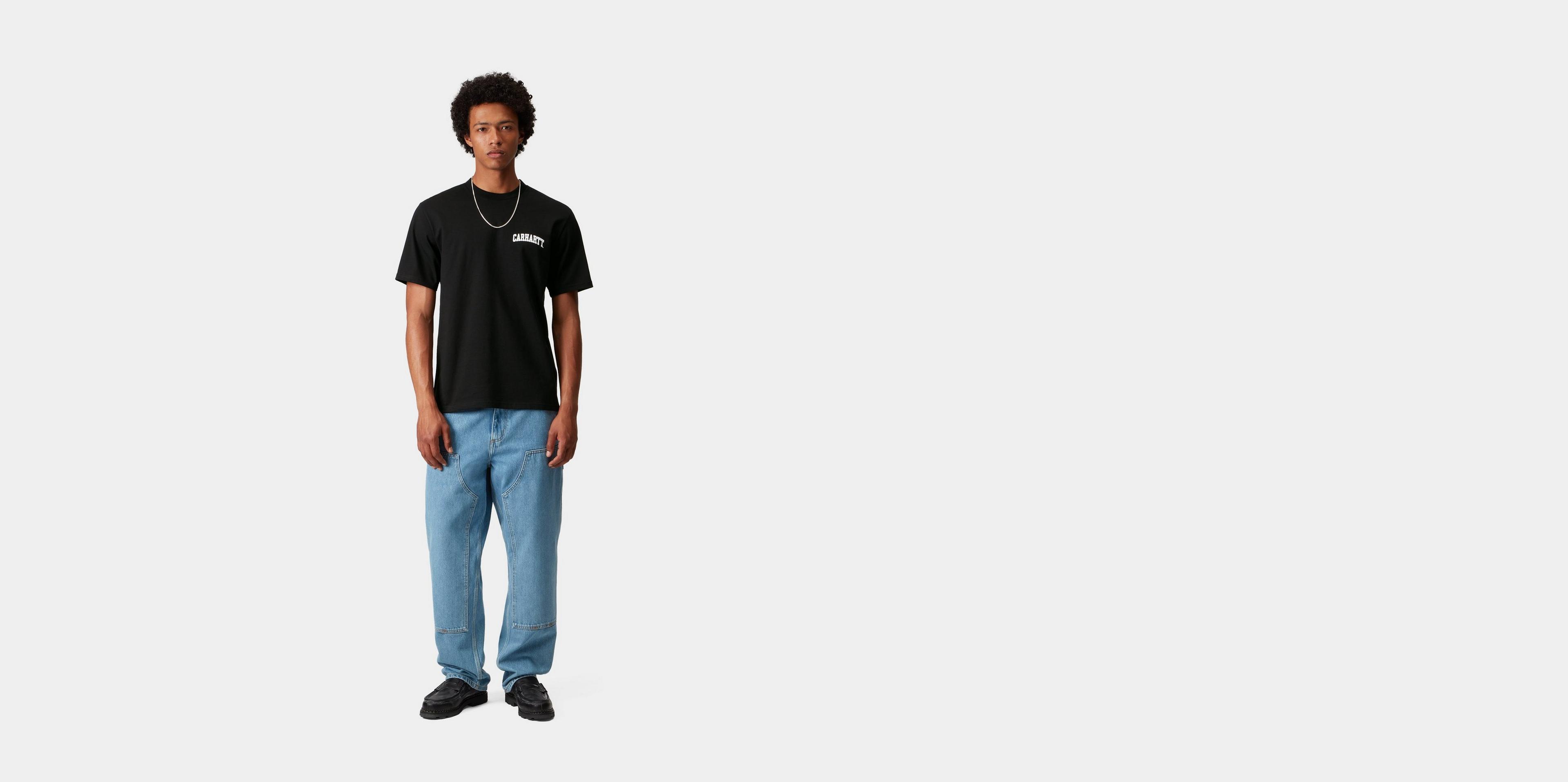 Carhartt WIP S/S University Script T-Shirt, Black / White