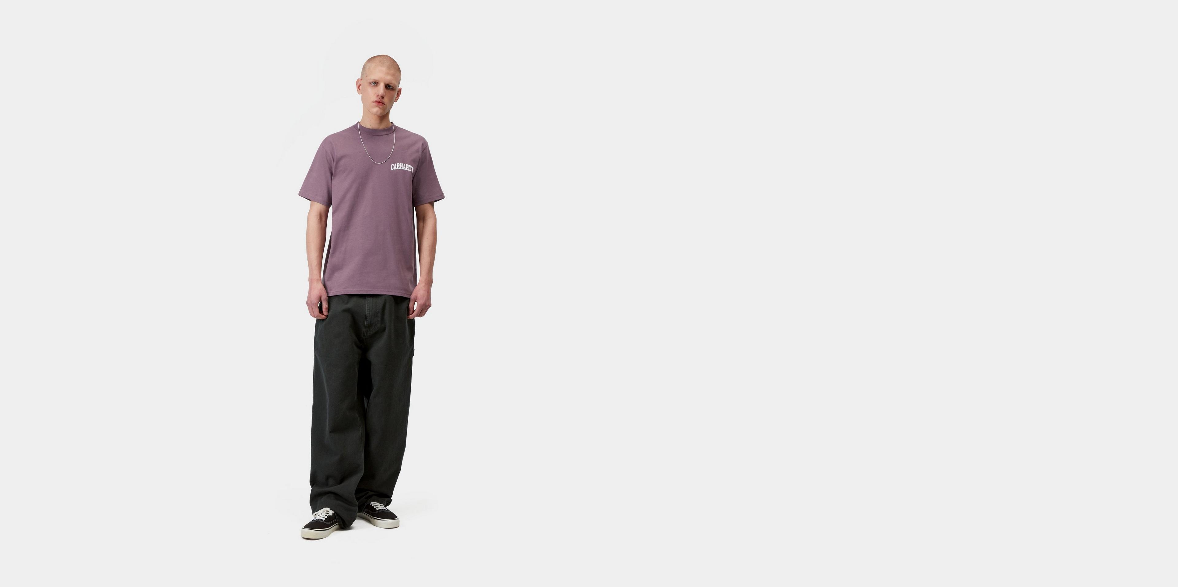 Carhartt WIP S/S University Script T-Shirt, Phlox / White