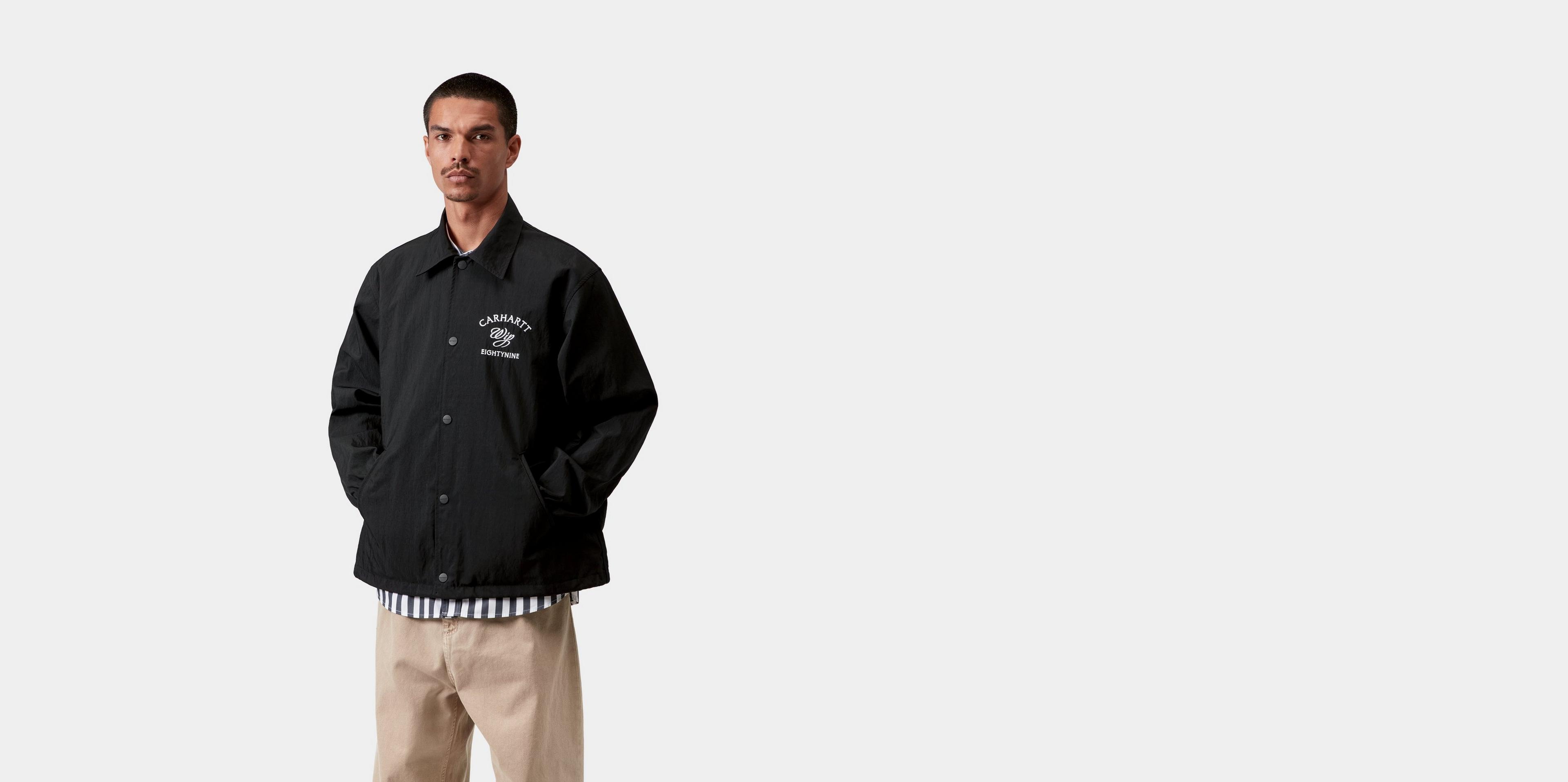 Carhartt WIP Eightynine Coach Jacket, Black / White | Officiële