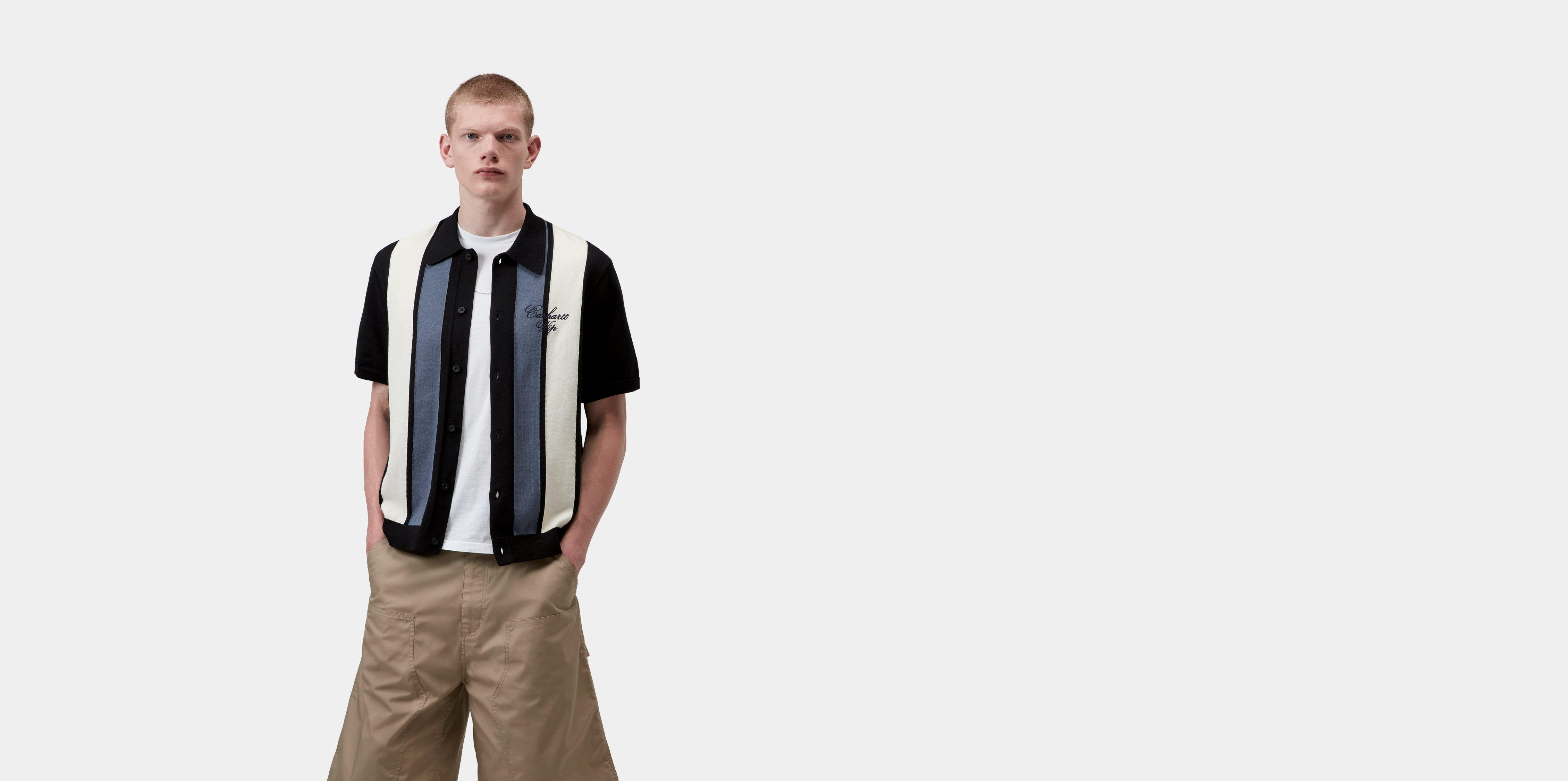 Carhartt WIP S/S Mello Knit Shirt Mello Stripe, Black | multicolor|black | M | Men