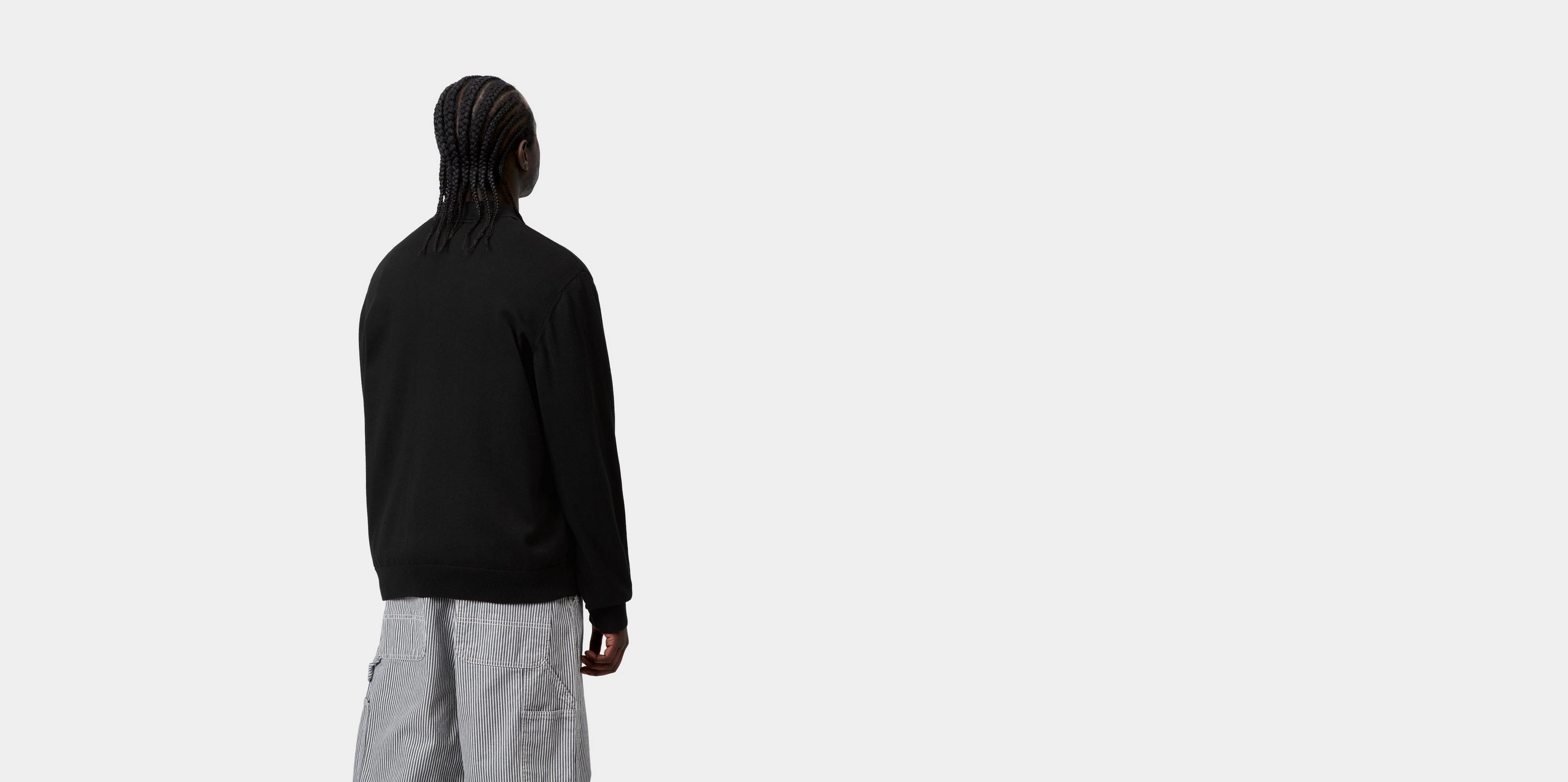 Carhartt WIP L/S Madison Polo, Black / White | Official Online Store