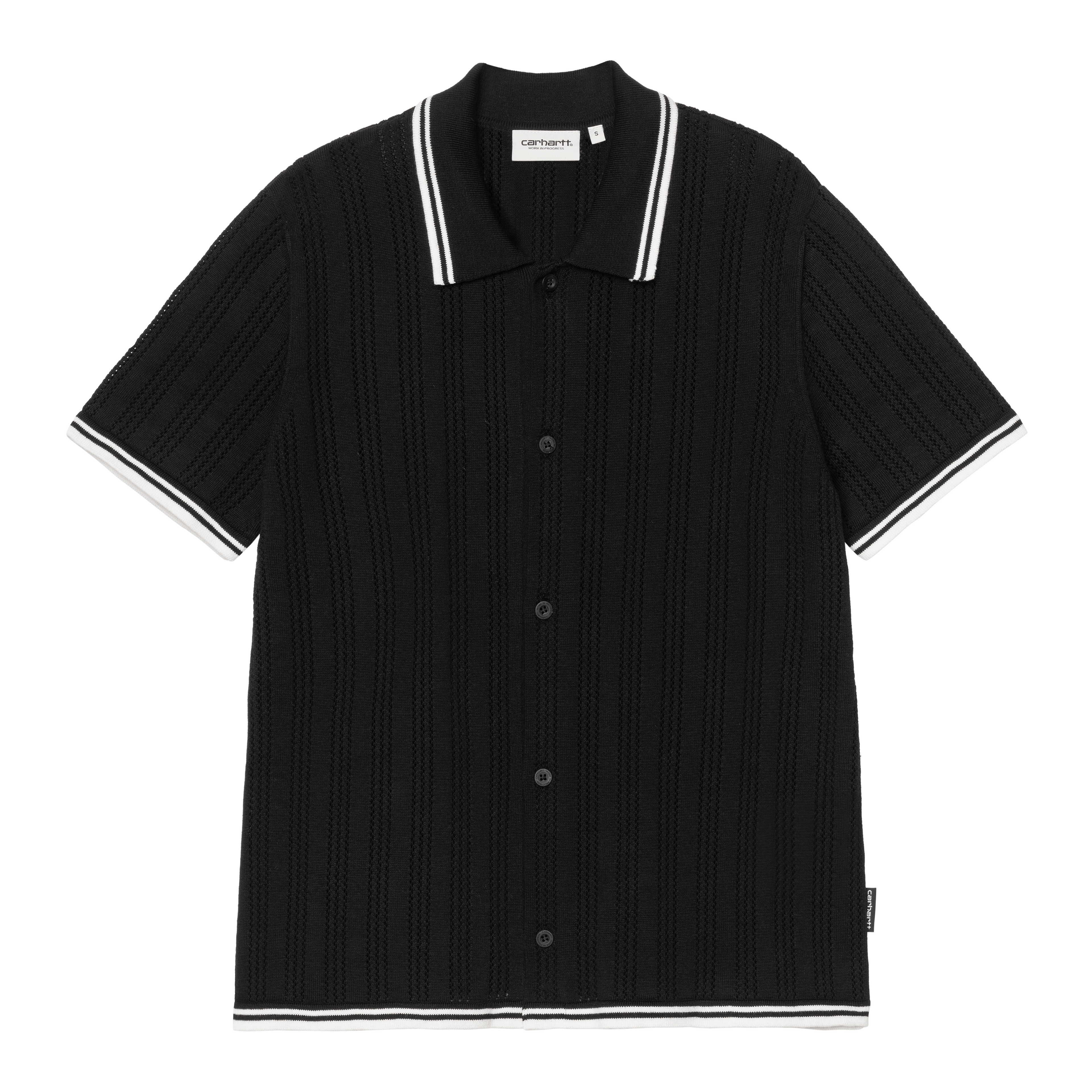 Carhartt WIP W' S/S Ramsey Knit Shirt, Black | Tienda oficial en Línea